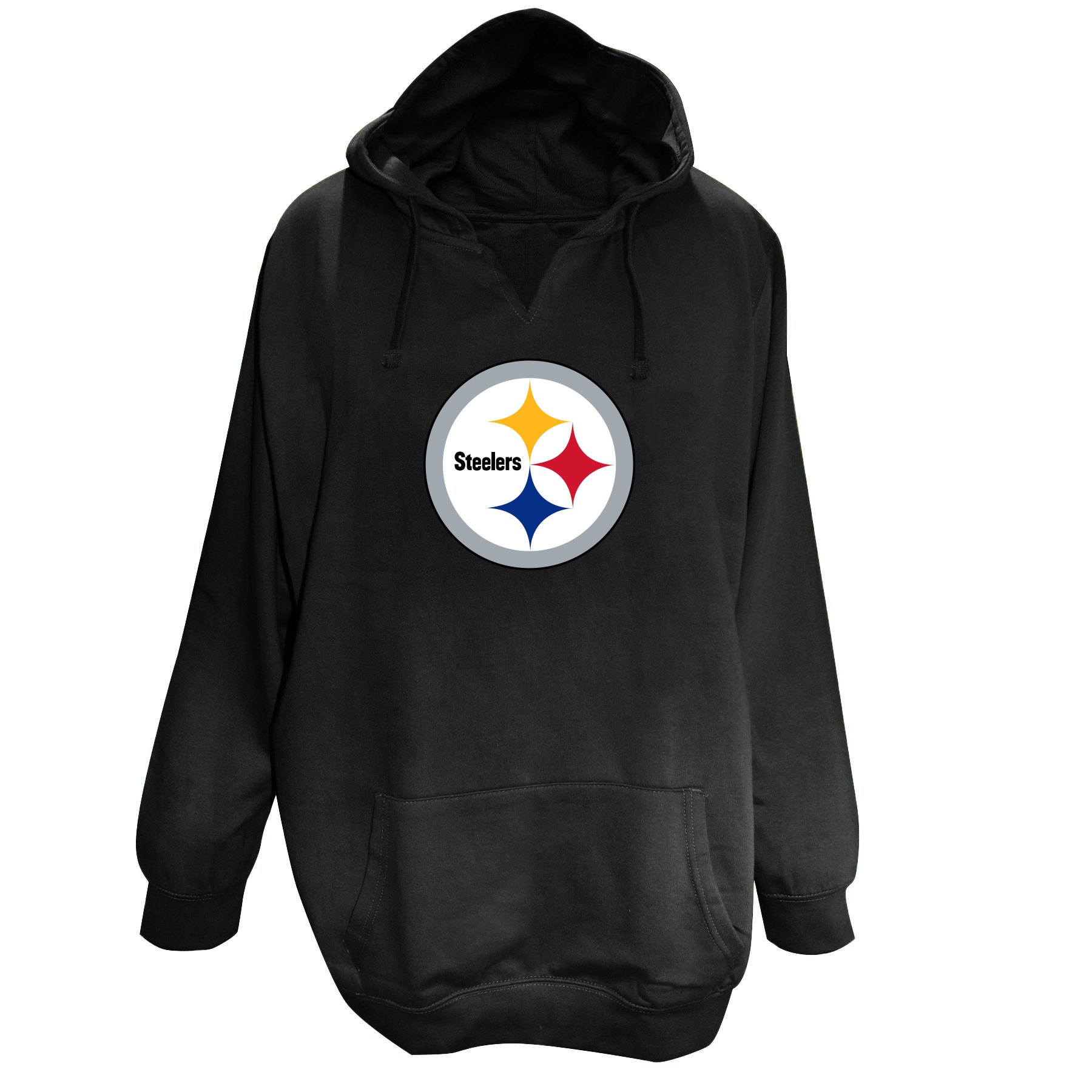 Women's Fanatics Black Pittsburgh Steelers Plus Size V-Neck Pullover Hoodie