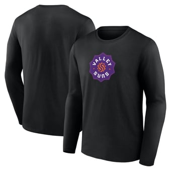Men's Black Valley Suns Primary Logo Long Sleeve T-Shirt