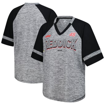 Women's G-III 4Her by Carl Banks  Heather Gray Tyler Reddick Hall of Fame Oversized Raglan V-Neck T-Shirt