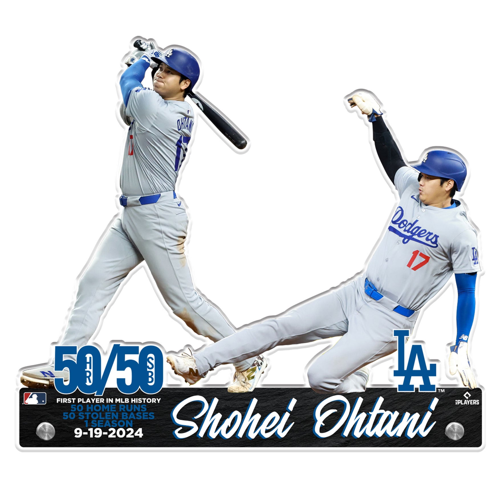 Shohei Ohtani Los Angeles Dodgers 50/50 Club 12" Limited Edition Steel Acrylic Plaque