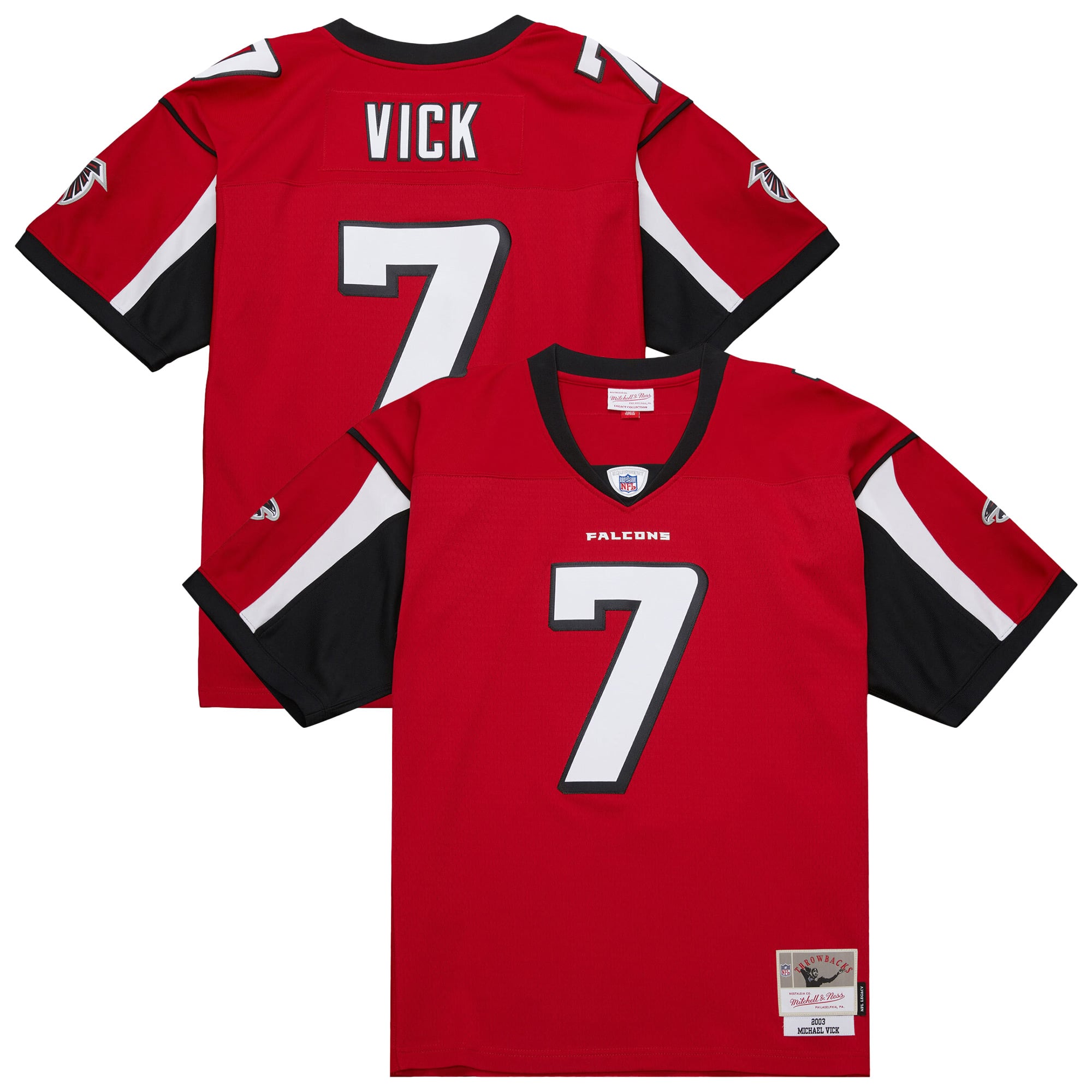 Men’s Mitchell & Ness Michael Vick Red Atlanta Falcons 2003 Legacy Replica Jersey Men’s Mitchell & Ness Michael Vick Red Atlanta Falcons 2003 Legacy Replica Jersey