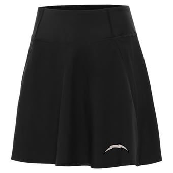 Women's Antigua Black Los Angeles Chargers  Brushed Carbon Chip Skort