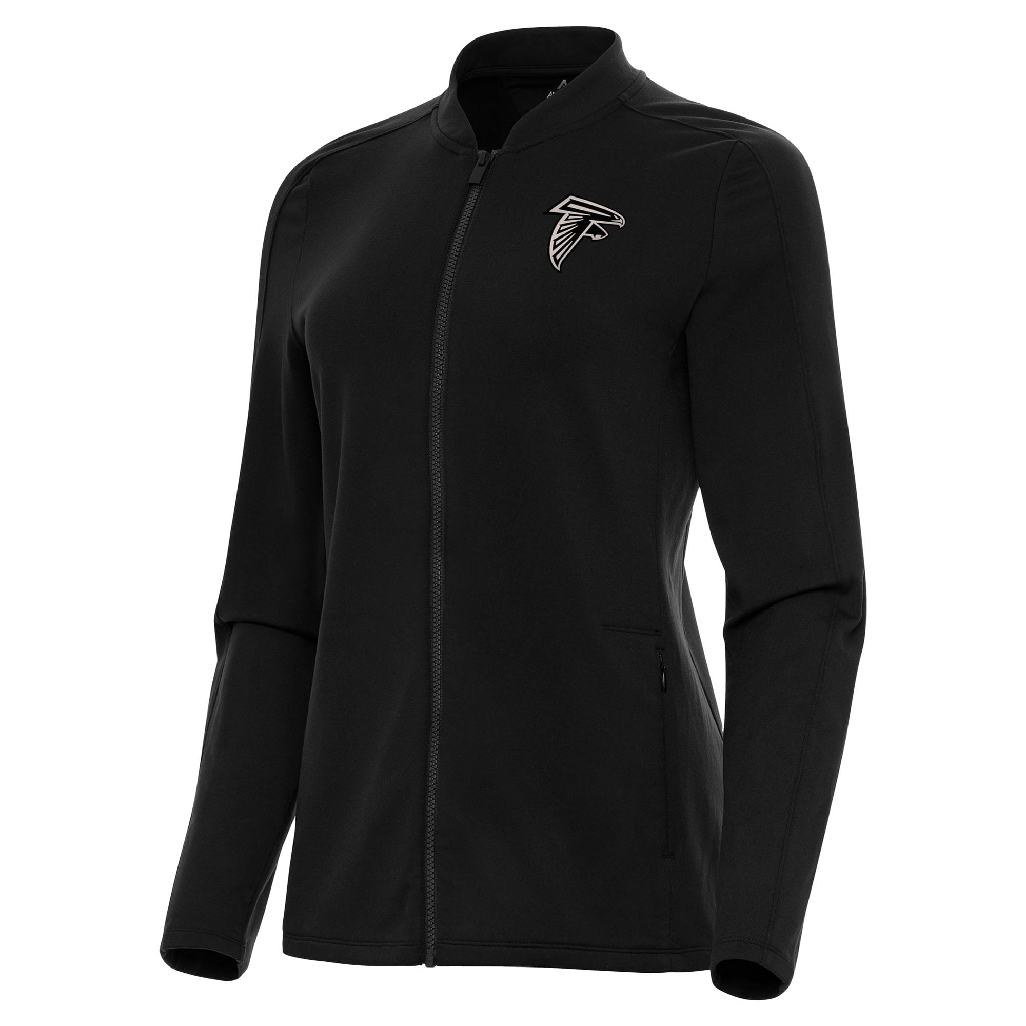 Women's Antigua Black Atlanta Falcons Continual Full-Zip Jacket