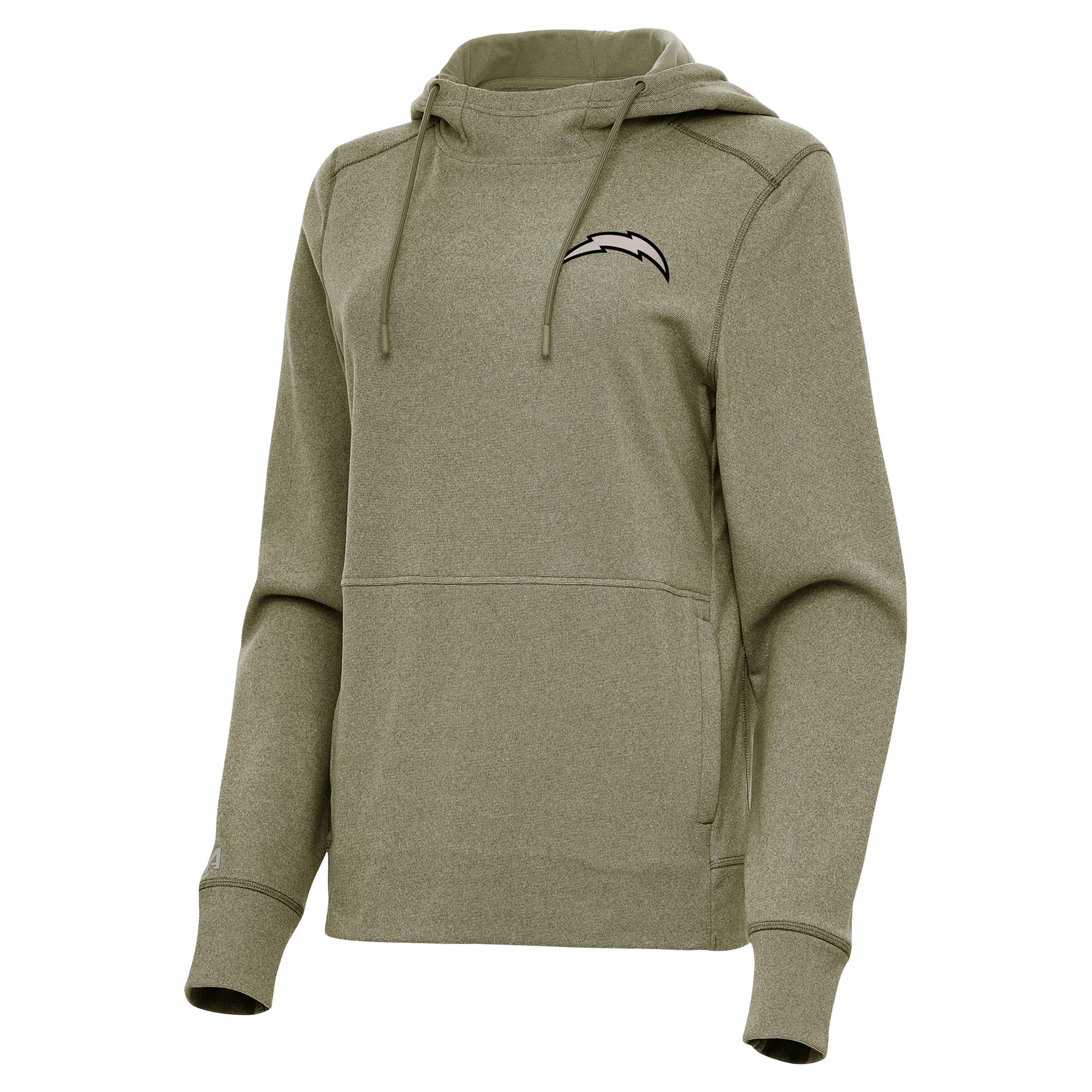 Women’s Antigua Olive Los Angeles Chargers Justice Pullover Hoodie Women’s Antigua Olive Los Angeles Chargers Justice Pullover Hoodie