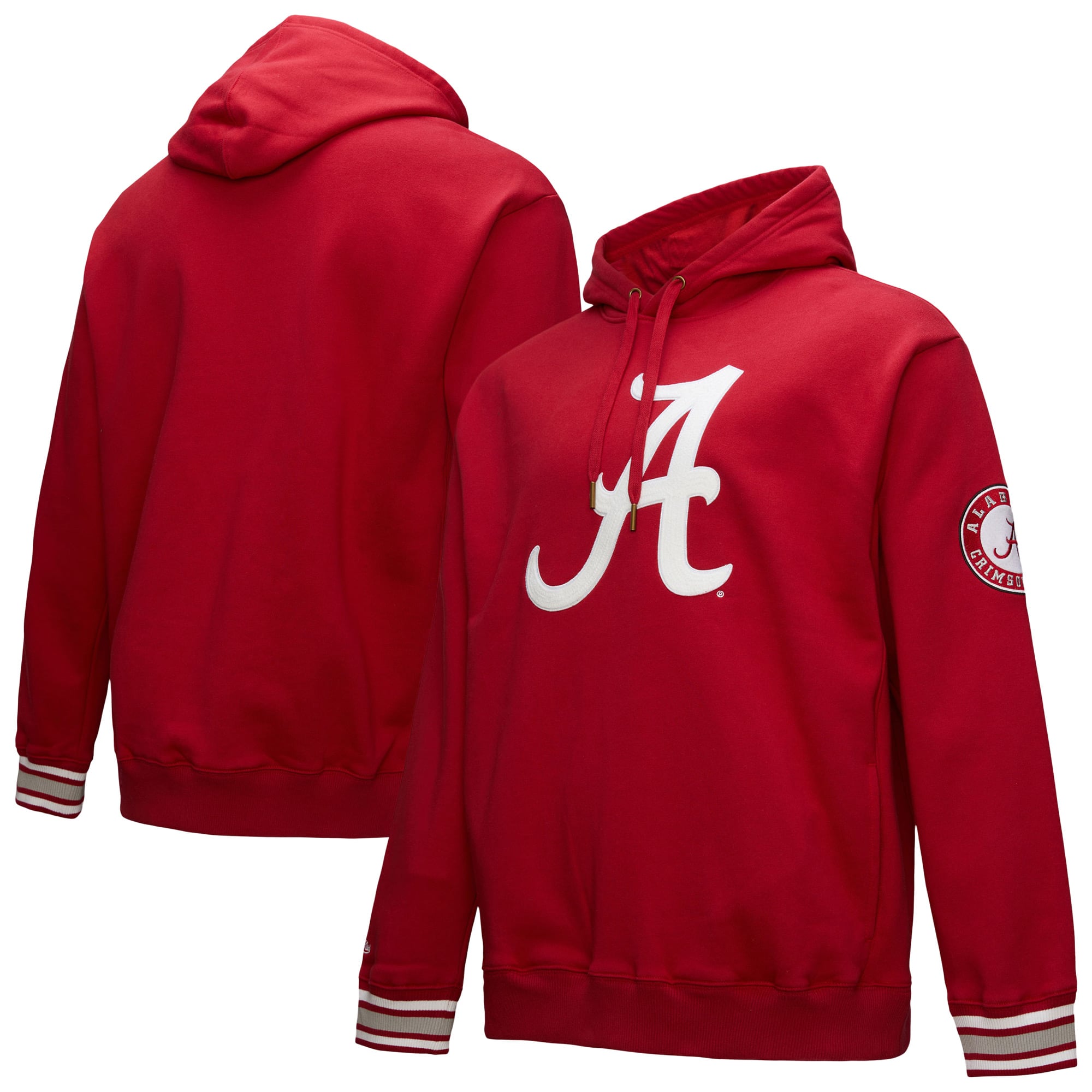 Men's Mitchell & Ness Crimson Alabama Crimson Tide Chainstich Fleece Pullover Hoodie