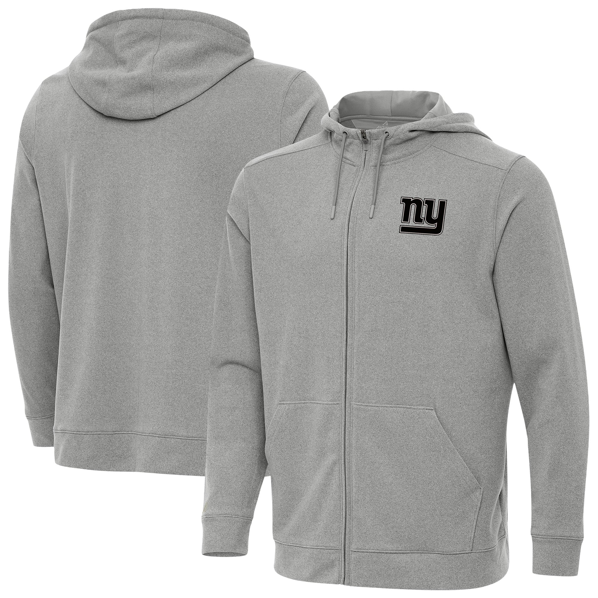 Men’s Antigua Heather Gray New York Giants Effortless Full-Zip Hoodie Jacket Men’s Antigua Heather Gray New York Giants Effortless Full-Zip Hoodie Jacket