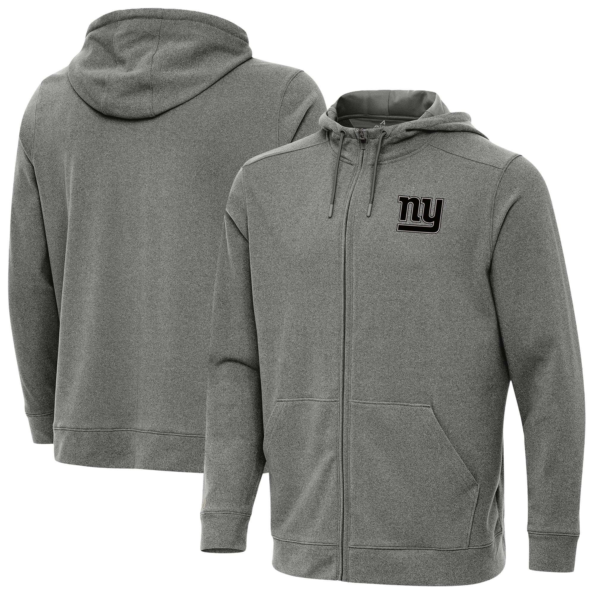 Men’s Antigua Heather Black New York Giants Effortless Full-Zip Hoodie Jacket Men’s Antigua Heather Black New York Giants Effortless Full-Zip Hoodie Jacket