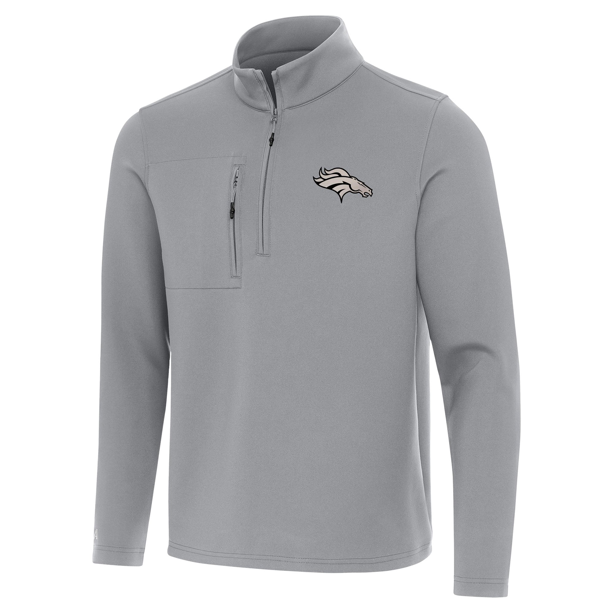 Men’s Antigua Gray Denver Broncos Insider Quarter-Zip Jacket Men’s Antigua Gray Denver Broncos Insider Quarter-Zip Jacket
