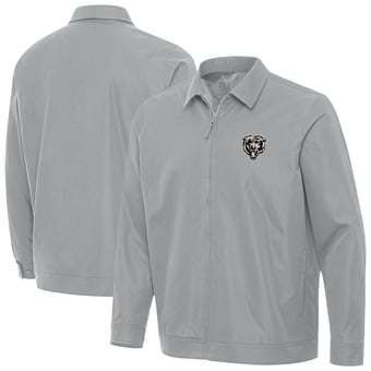 Men's Antigua Gray Chicago Bears Pivot Full-Zip Jacket