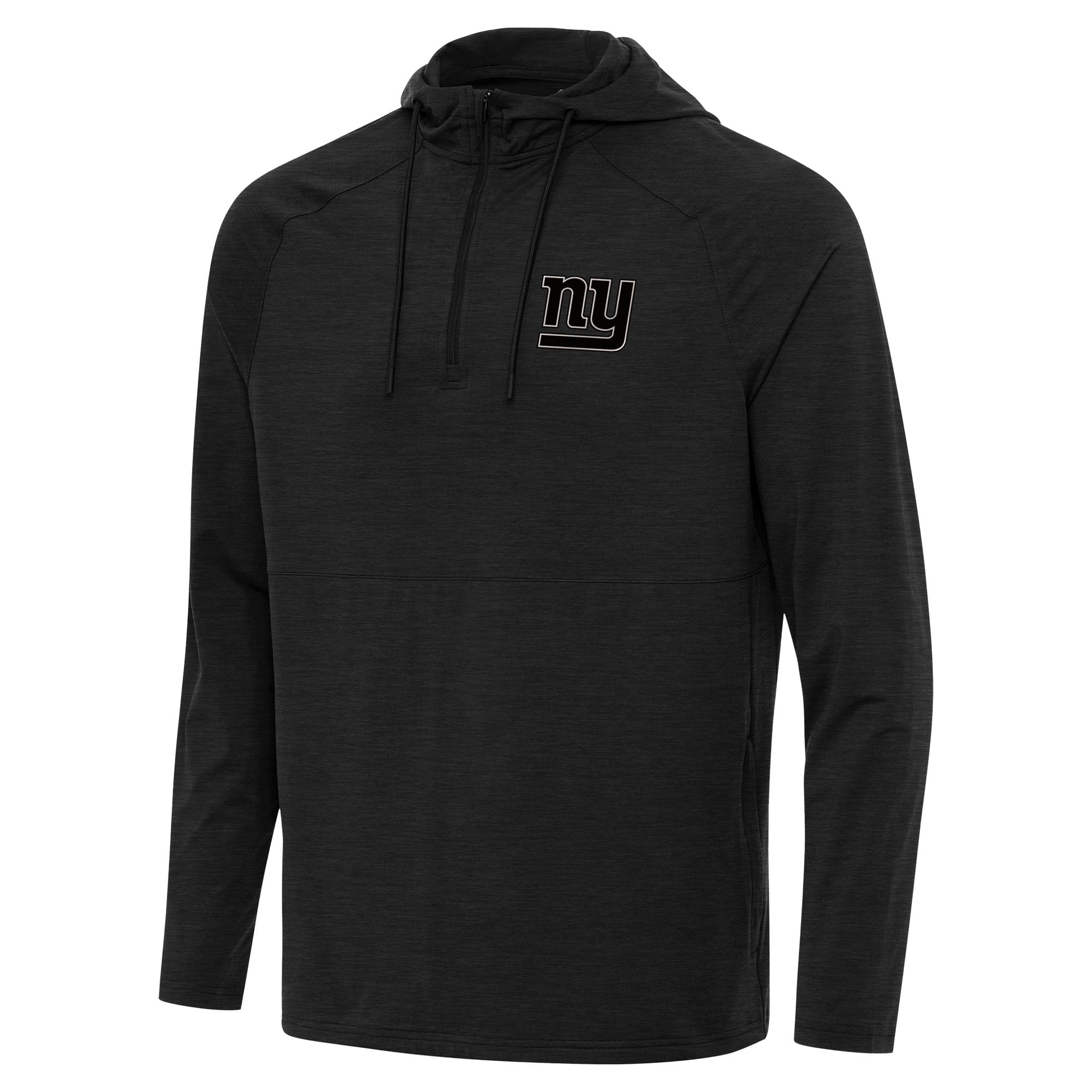 Men’s Antigua Heather Black New York Giants Spikes Raglan Quarter-Zip Hoodie Men’s Antigua Heather Black New York Giants Spikes Raglan Quarter-Zip Hoodie