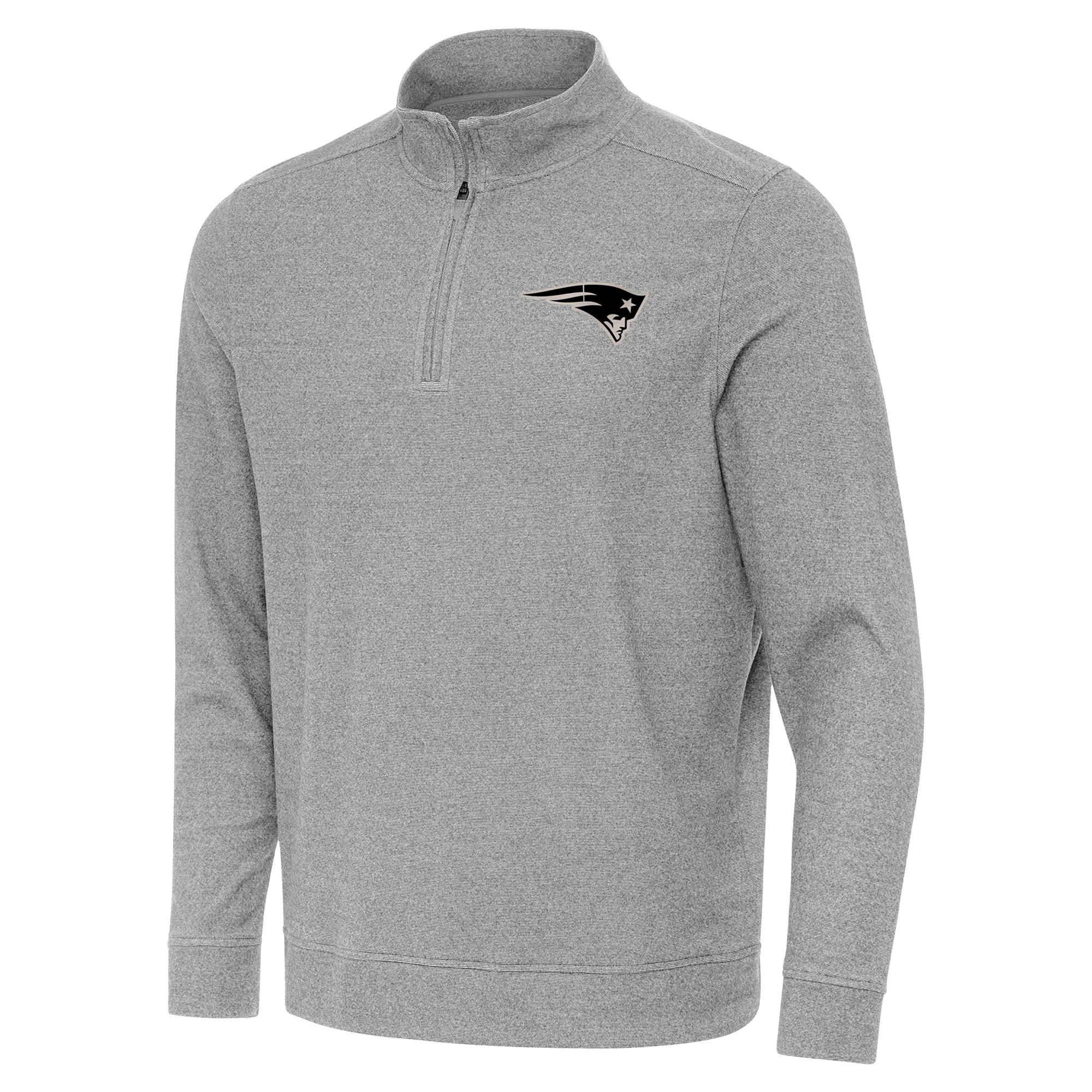Men’s Antigua Heather Gray New England Patriots Subtle Quarter-Zip Top Men’s Antigua Heather Gray New England Patriots Subtle Quarter-Zip Top