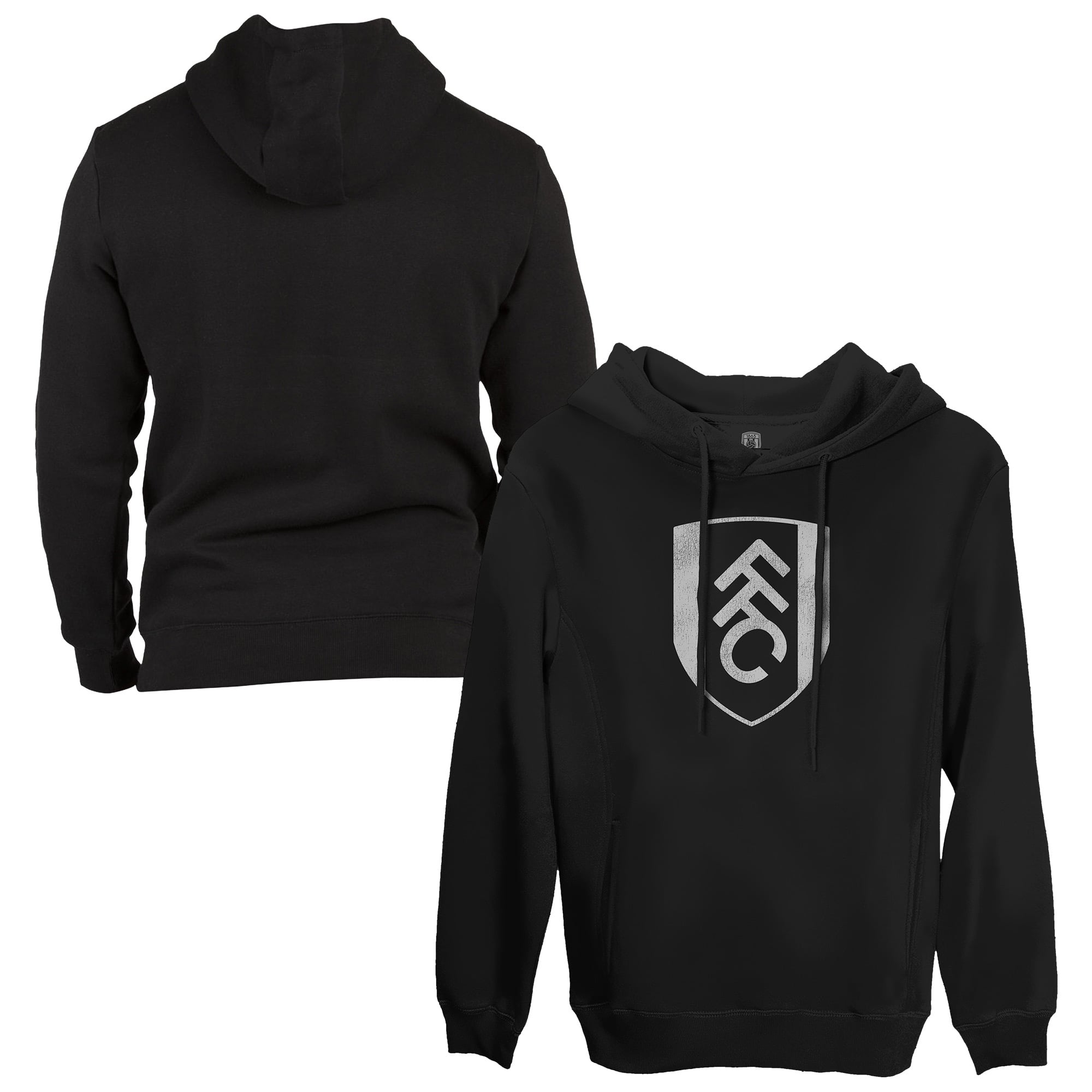 Men's 1863FC Black Fulham Monochrome Badge Fleece Pullover Hoodie