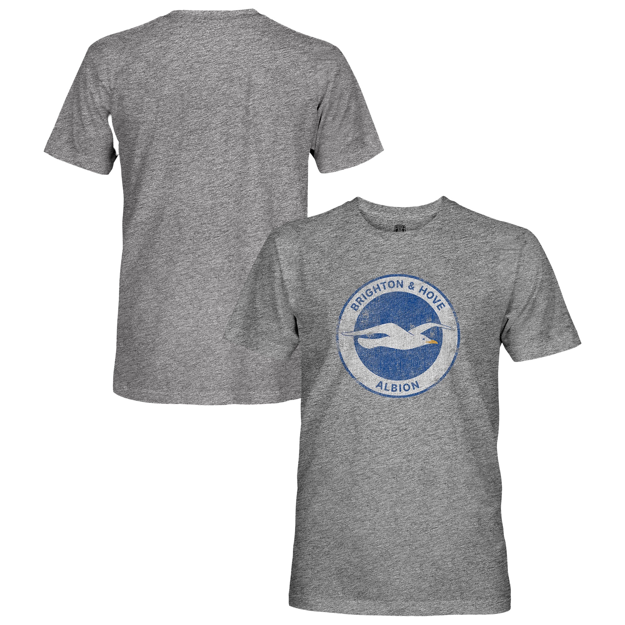 Men's 1863FC Heather Gray Brighton and Hove Albion Color Badge Vintage Tri-Blend T-Shirt