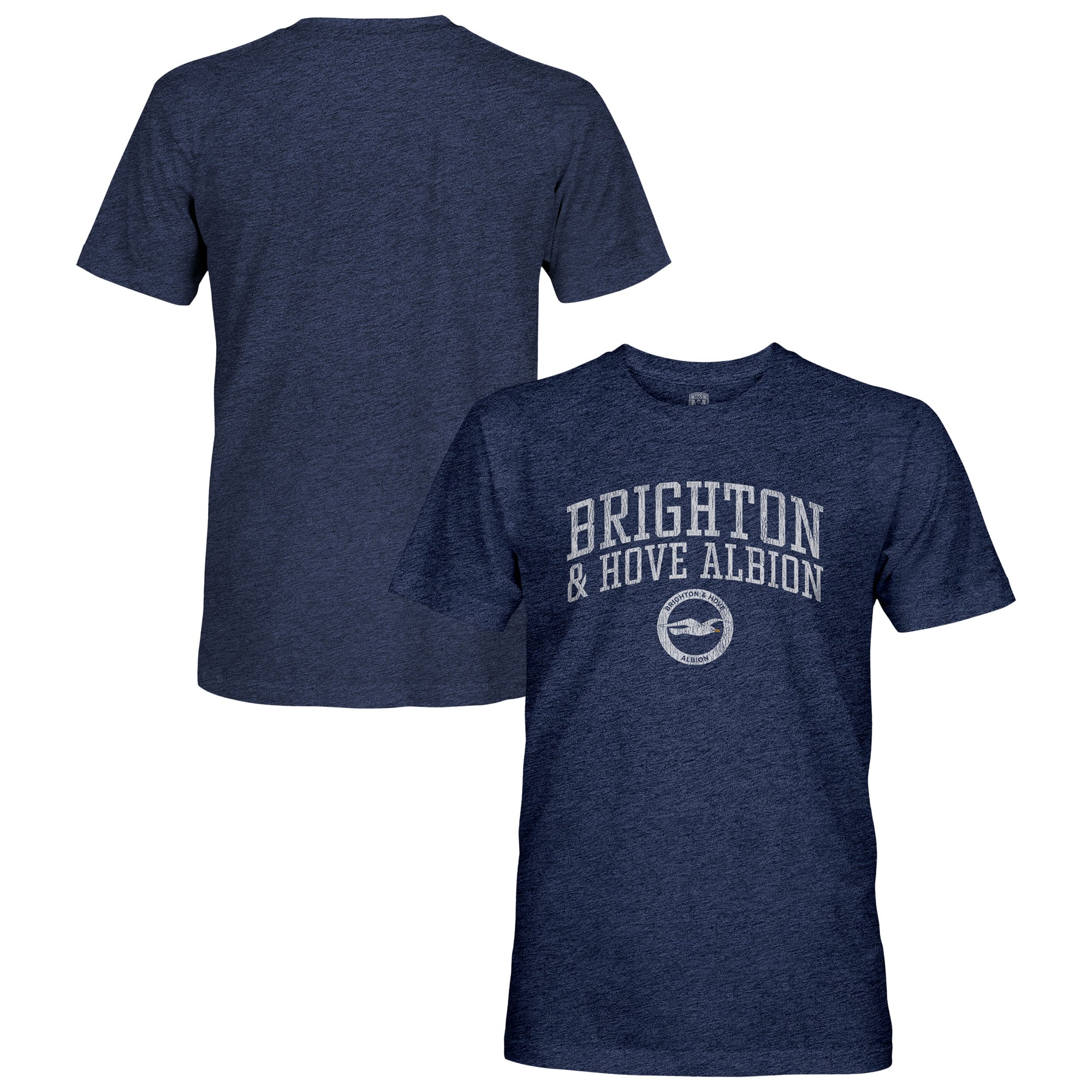 Men's 1863FC  Navy Brighton and Hove Albion Athletic Wordmark Vintage Tri-Blend T-Shirt