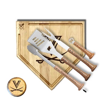 Baseball BBQ Virginia Cavaliers 17" Trough Grand Slam Combo Set