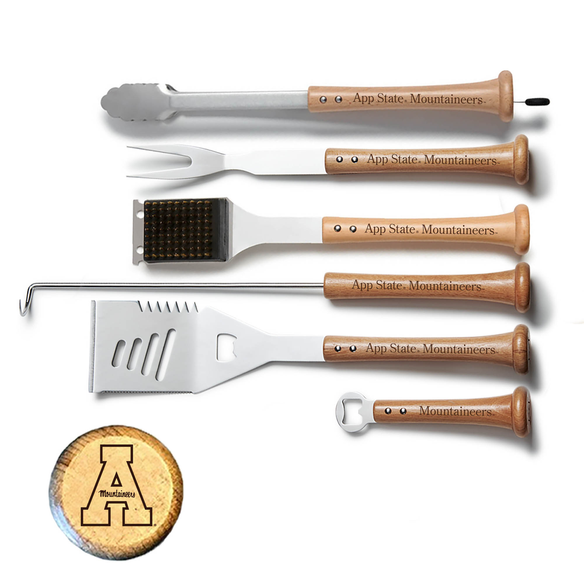 Baseball BBQ Appalachian State Mountaineers 6-Piece BBQ Tools Grill Set