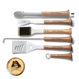 Baseball BBQ ECU Pirates 6-Piece BBQ Tools Grill Set