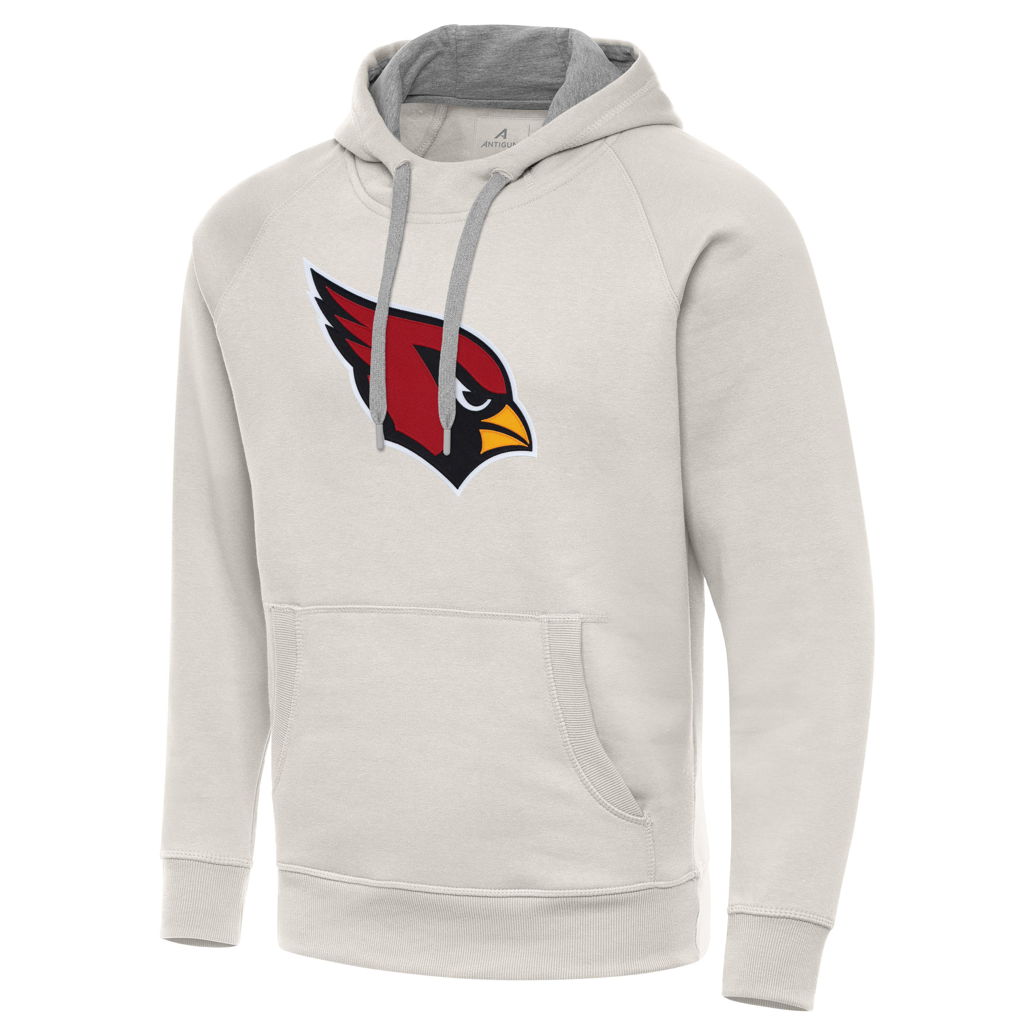 Men's Antigua Cream Arizona Cardinals Victory Raglan Pullover Hoodie