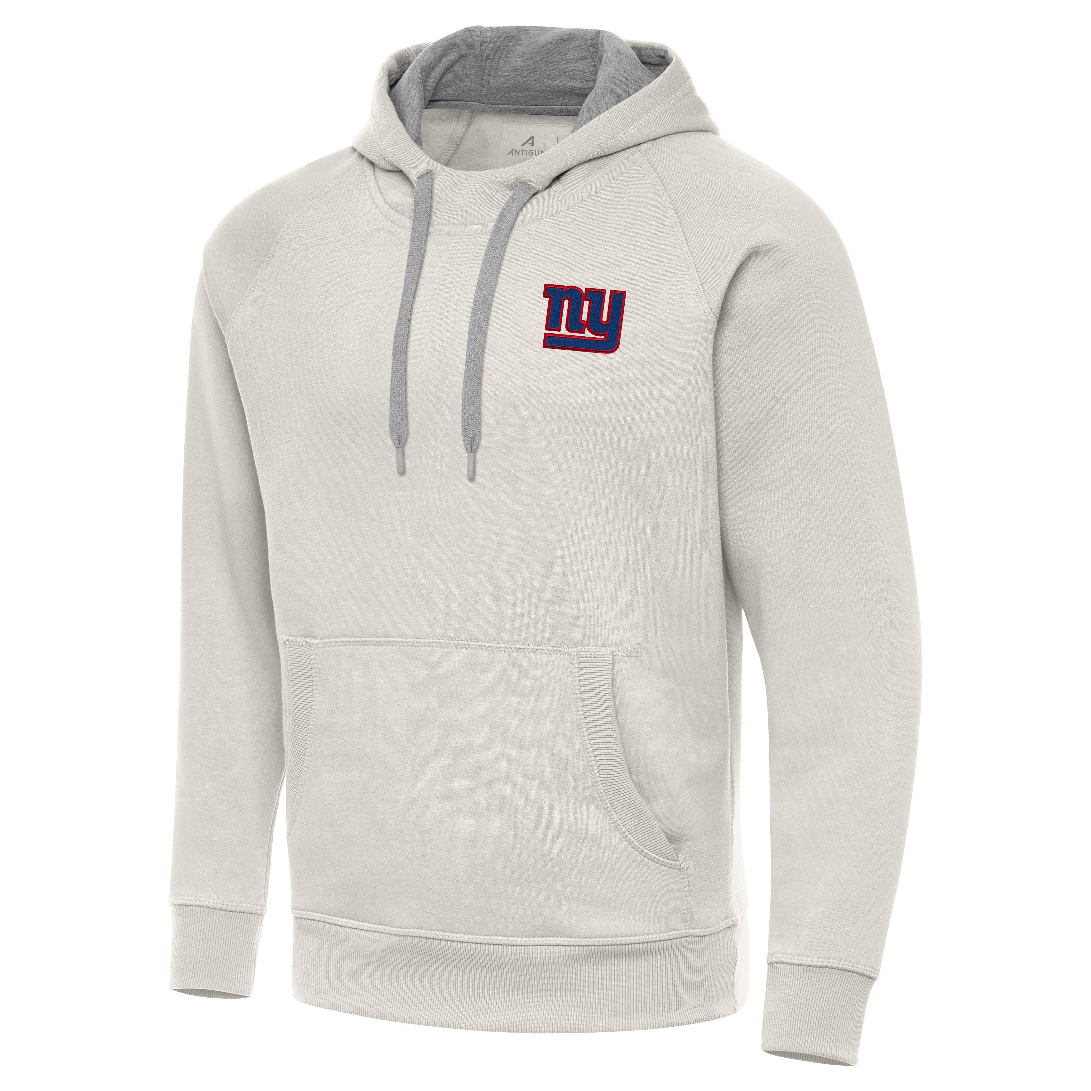 Men's Antigua Cream New York Giants Victory Raglan Pullover Hoodie