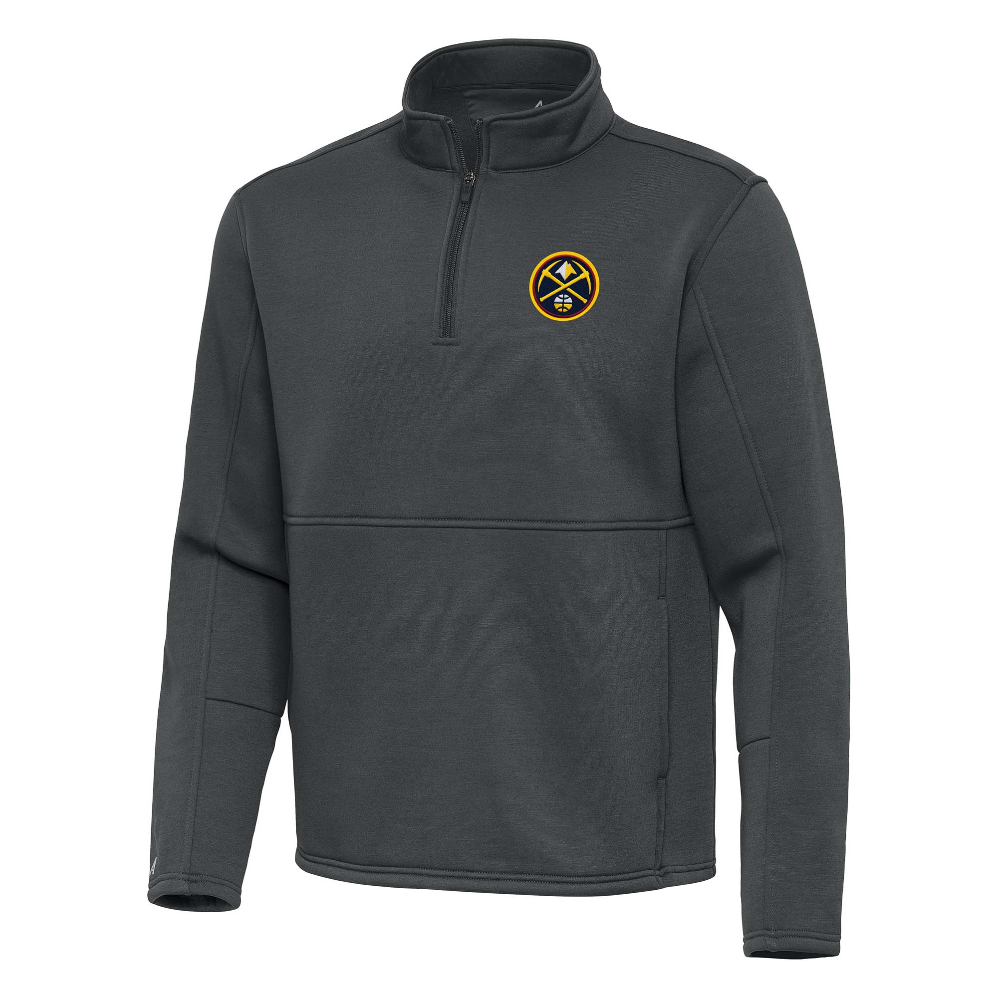 Men's Antigua Pewter Denver Nuggets Twist Quarter-Zip Pullover Top