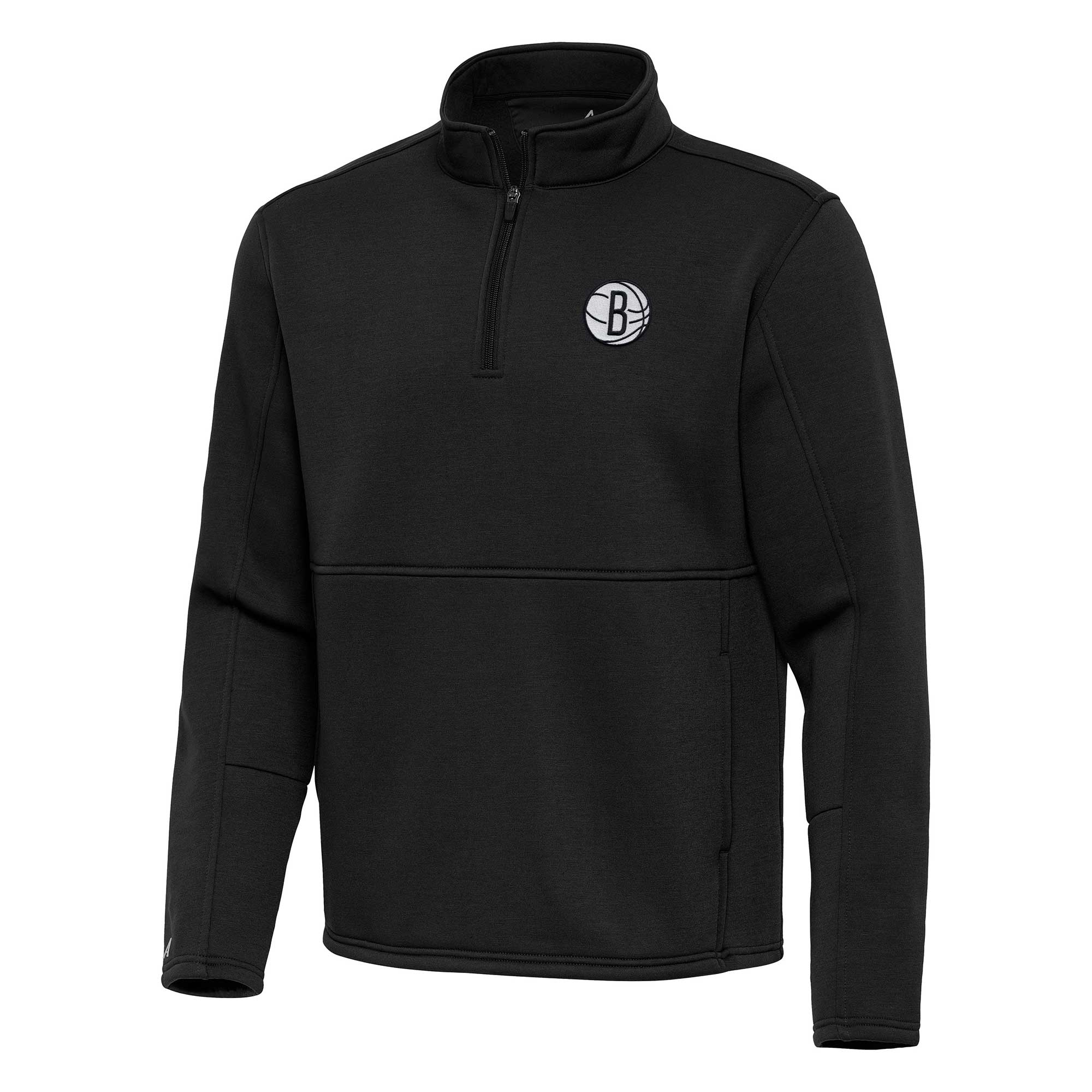 Men’s Antigua Black Brooklyn Nets Twist Quarter-Zip Pullover Top Men’s Antigua Black Brooklyn Nets Twist Quarter-Zip Pullover Top