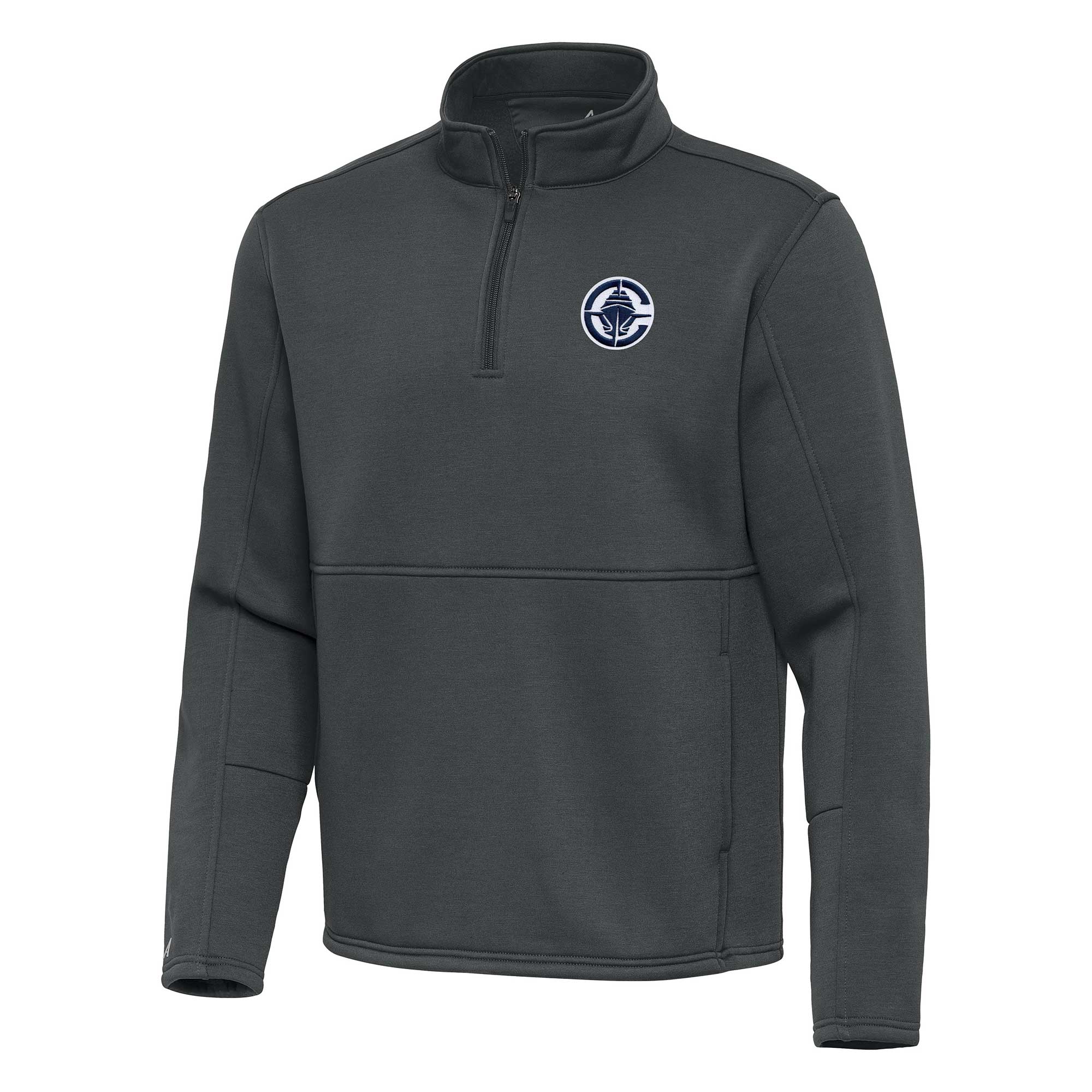 Men's Antigua Pewter LA Clippers Twist Quarter-Zip Pullover Top