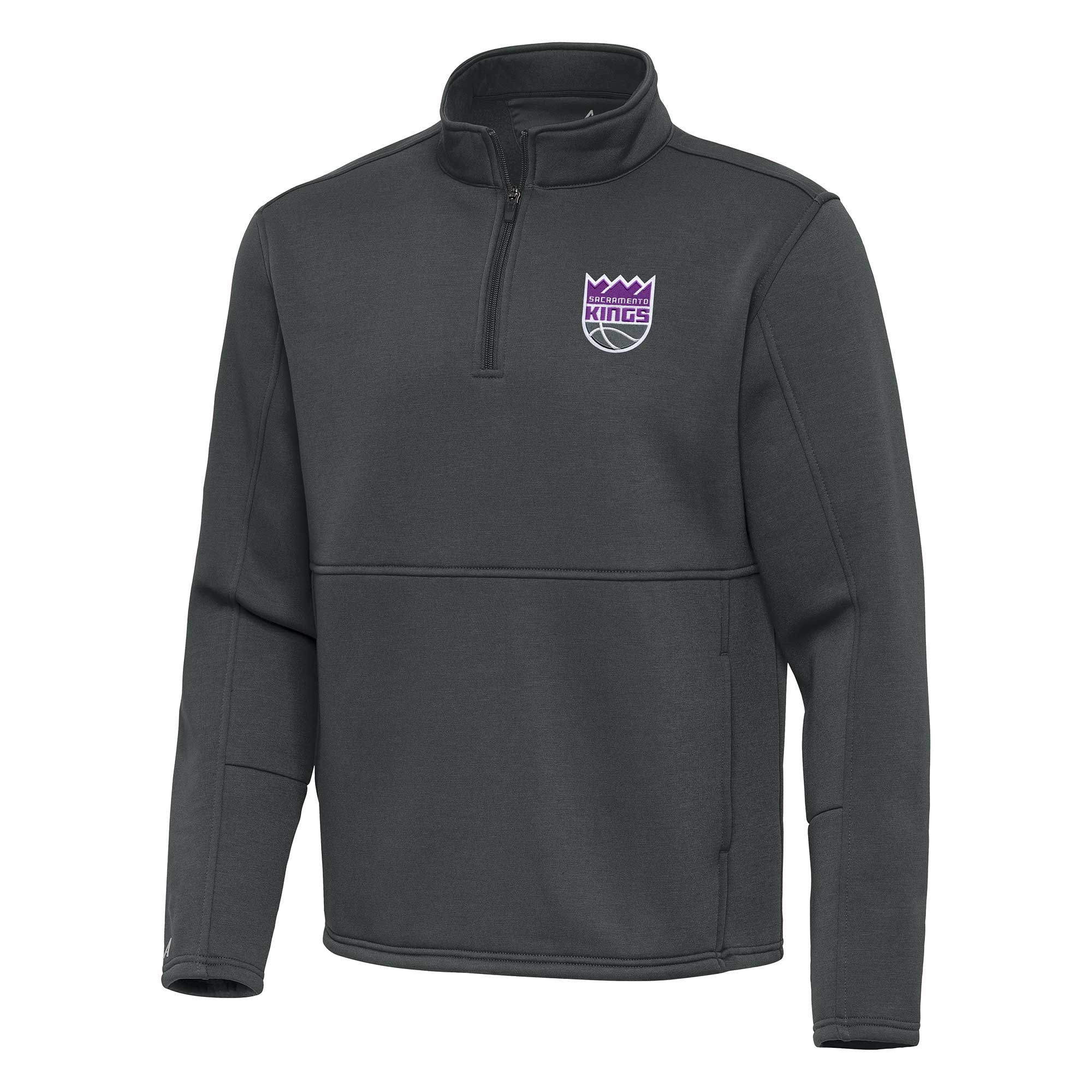 Men's Antigua Pewter Sacramento Kings Twist Quarter-Zip Pullover Top