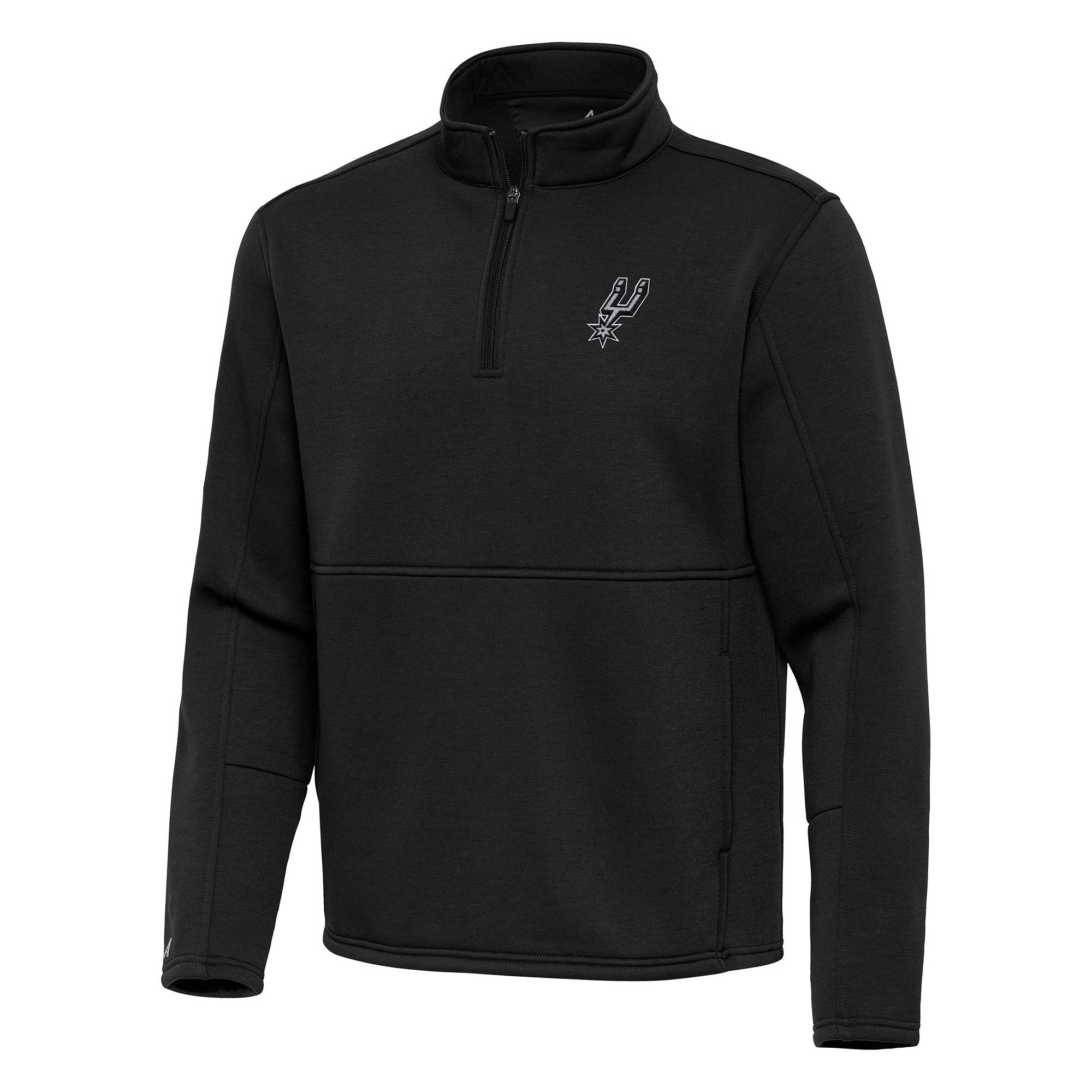 Men’s Antigua Black San Antonio Spurs Twist Quarter-Zip Pullover Top Men’s Antigua Black San Antonio Spurs Twist Quarter-Zip Pullover Top