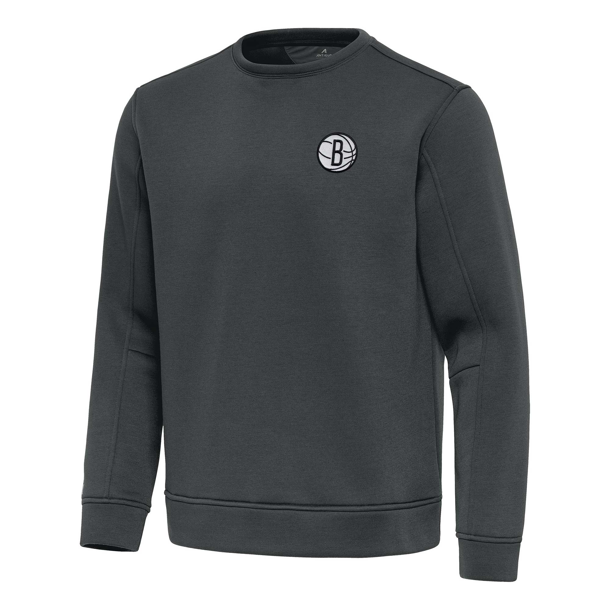 Men’s Antigua Pewter Brooklyn Nets Relevant Pullover Sweatshirt Men’s Antigua Pewter Brooklyn Nets Relevant Pullover Sweatshirt