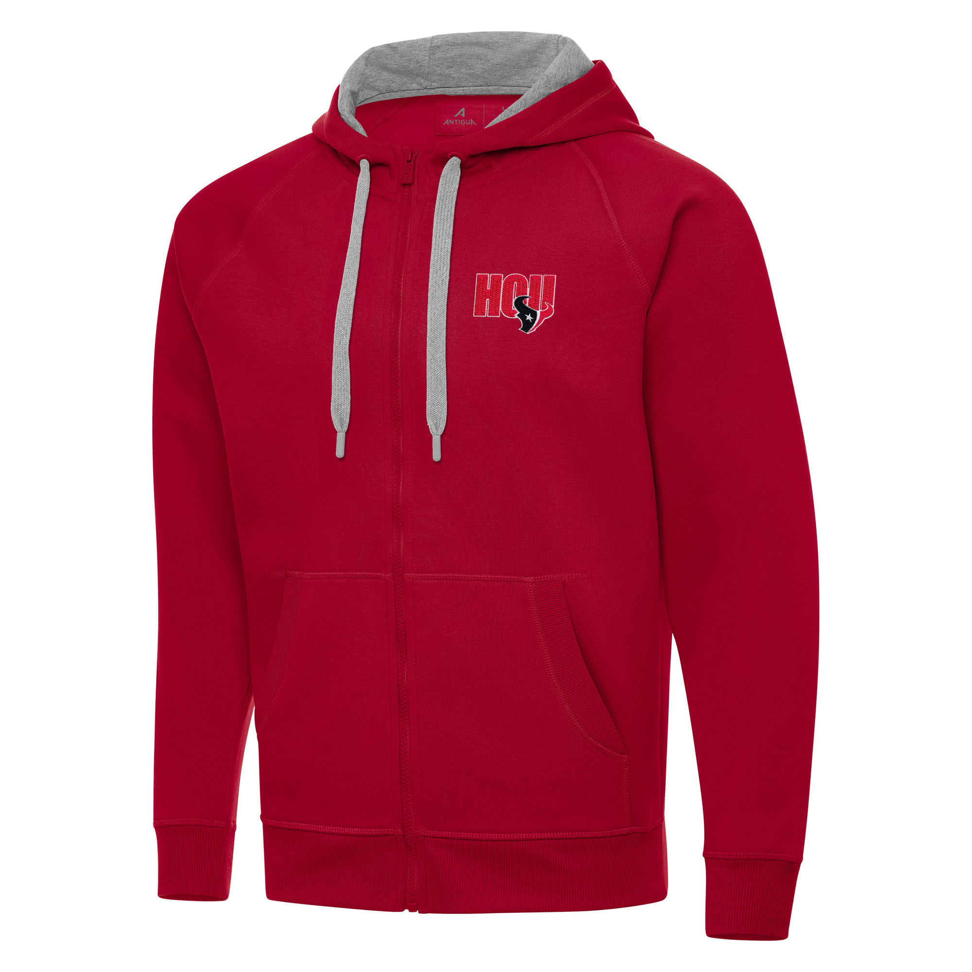 Men's Antigua Red Houston Texans Victory Full-Zip Hoodie