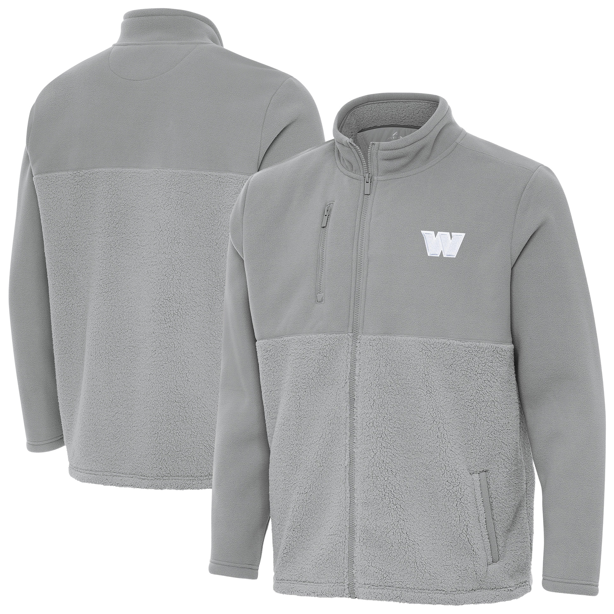 Men's Antigua Gray Washington Commanders Daily Fused Full-Zip Jacket