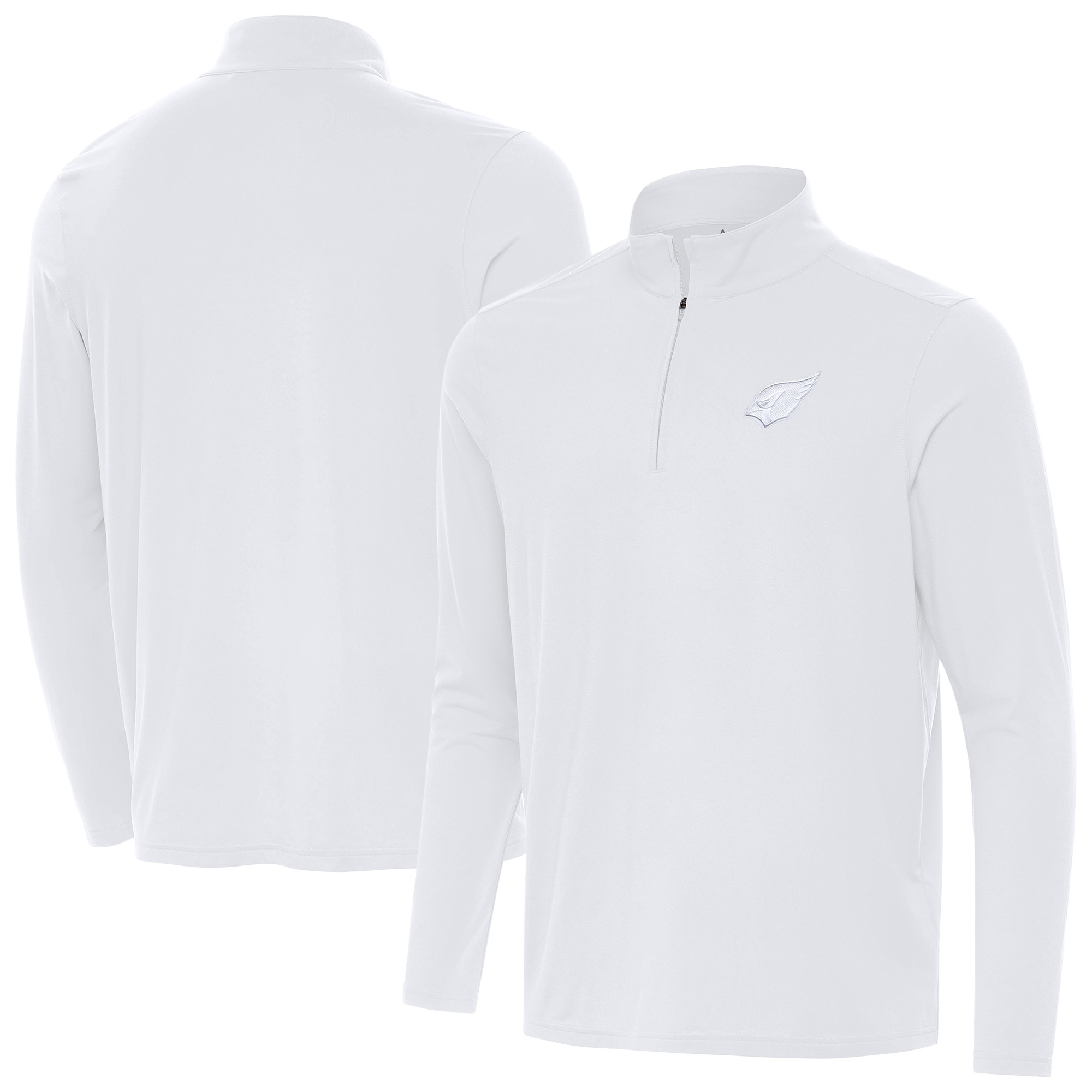 Men's Antigua White Arizona Cardinals Intent Quarter-Zip Jacket