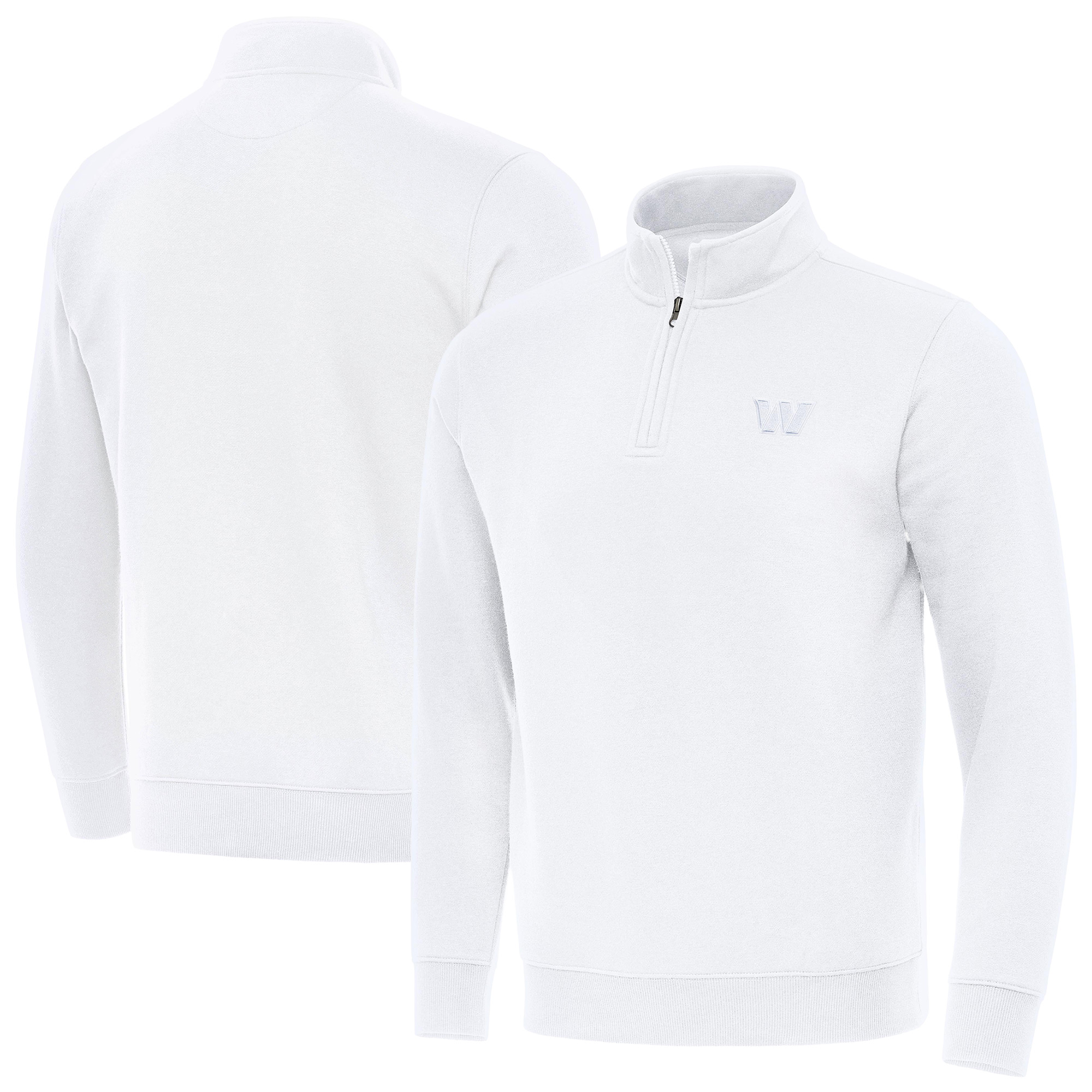 Men's Antigua White Washington Commanders Victory Quarter-Zip Top