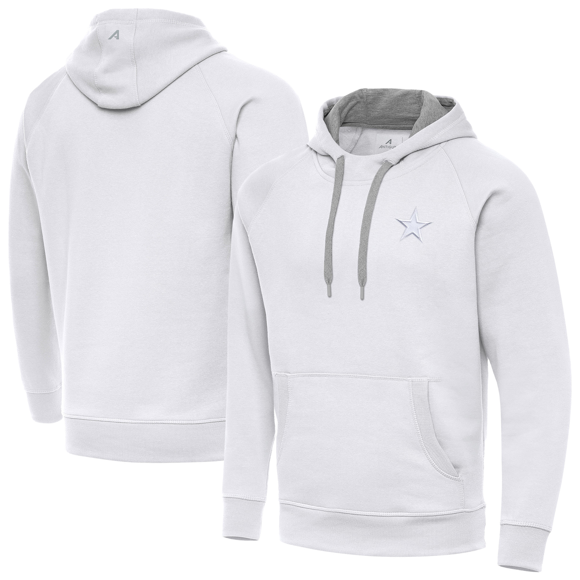 Men's Antigua White Dallas Cowboys Victory Pullover Hoodie