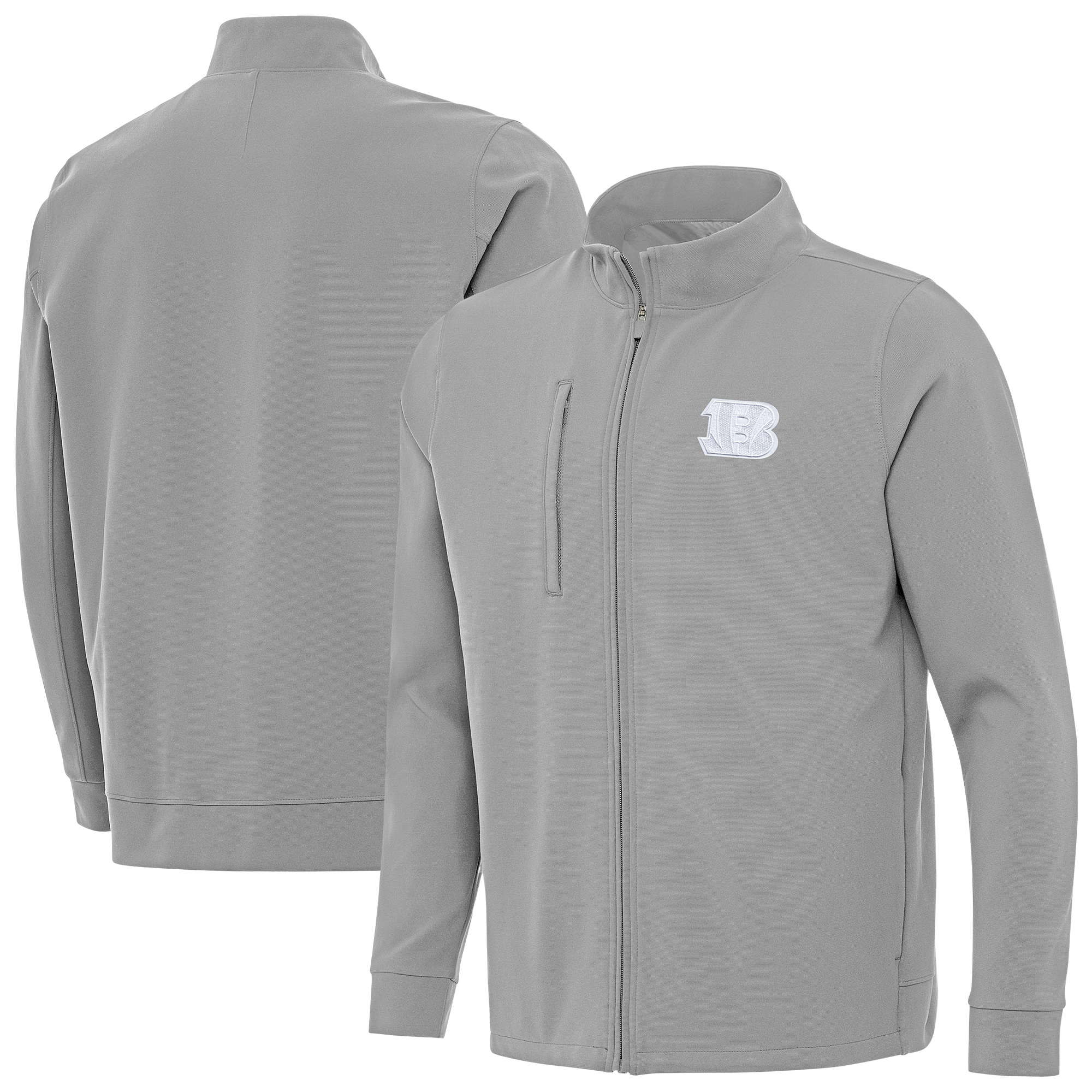 Men's Antigua Gray Cincinnati Bengals Regard Full-Zip Jacket