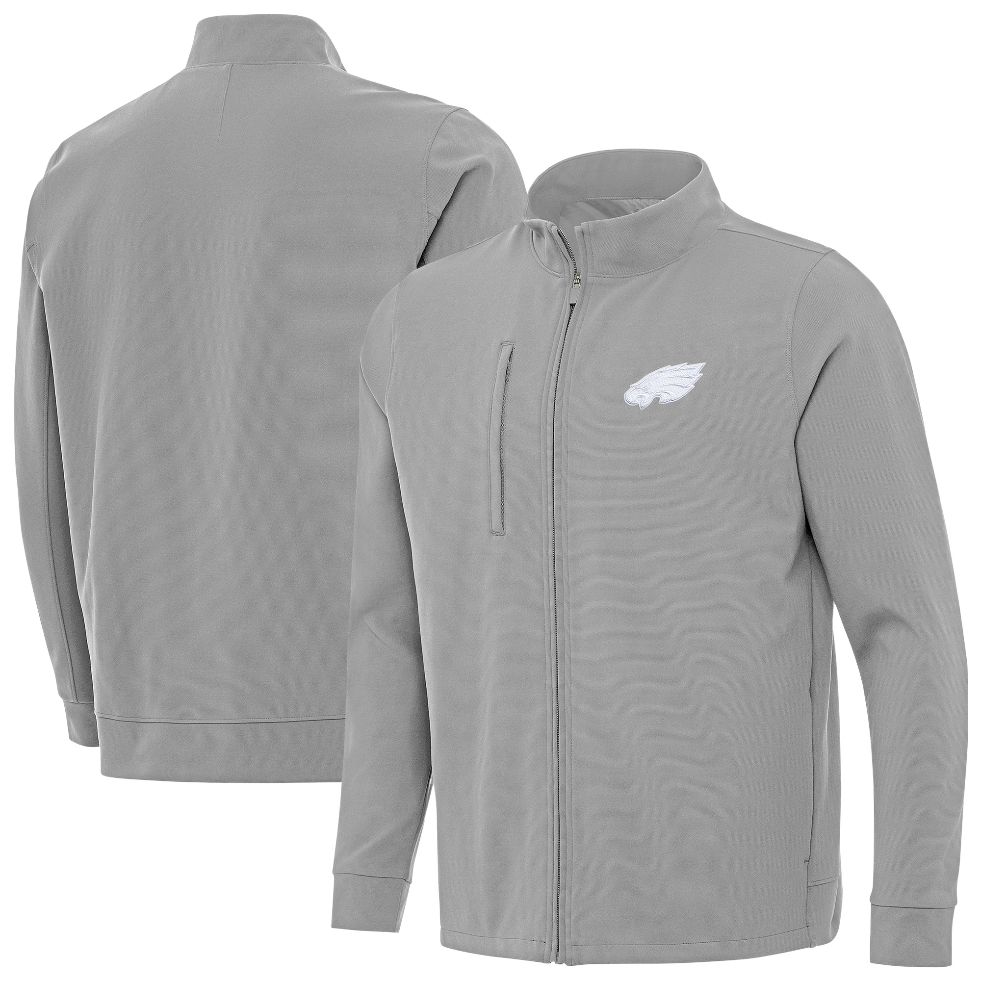 Men's Antigua Gray Philadelphia Eagles Regard Full-Zip Jacket