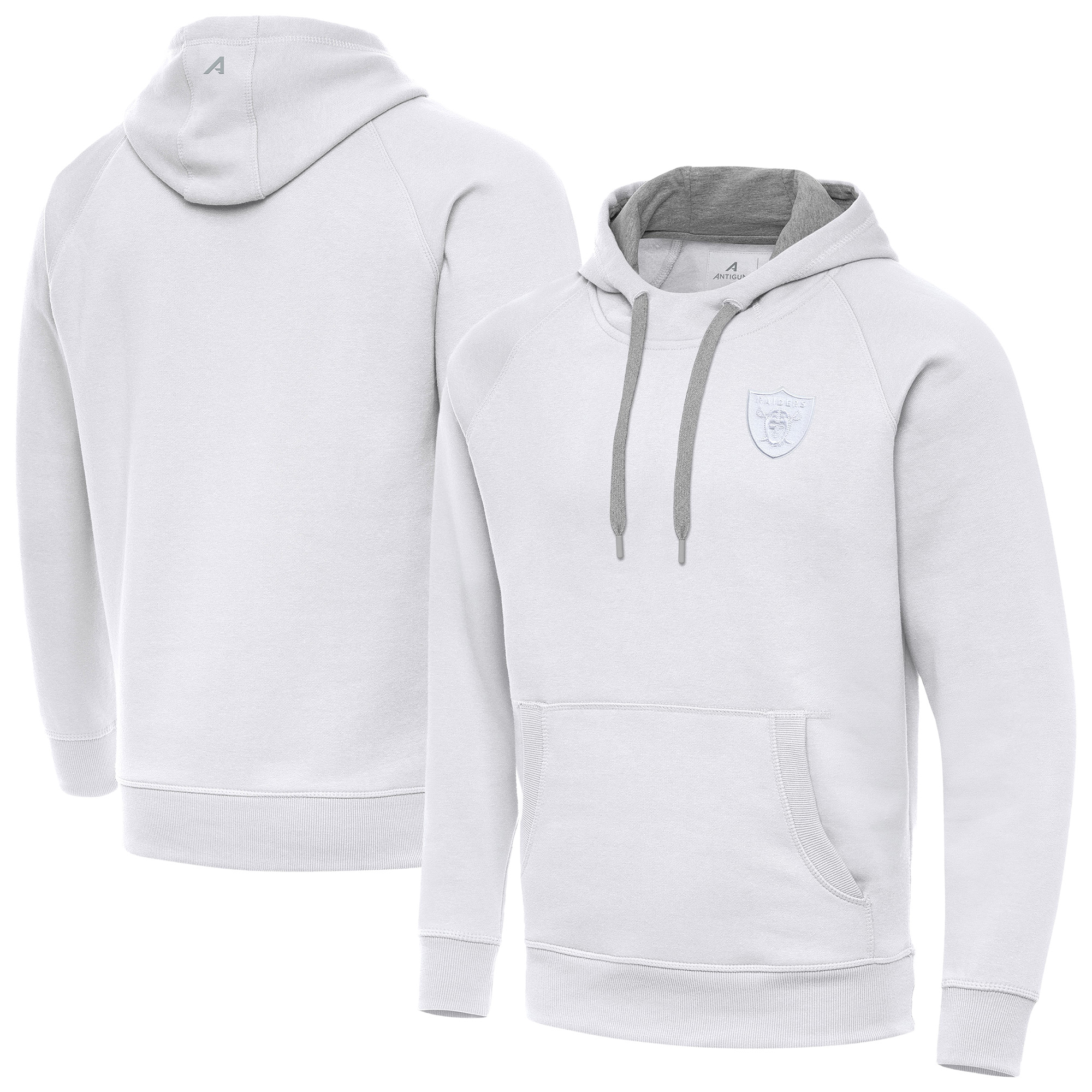 Men's Antigua White Las Vegas Raiders Victory Pullover Hoodie