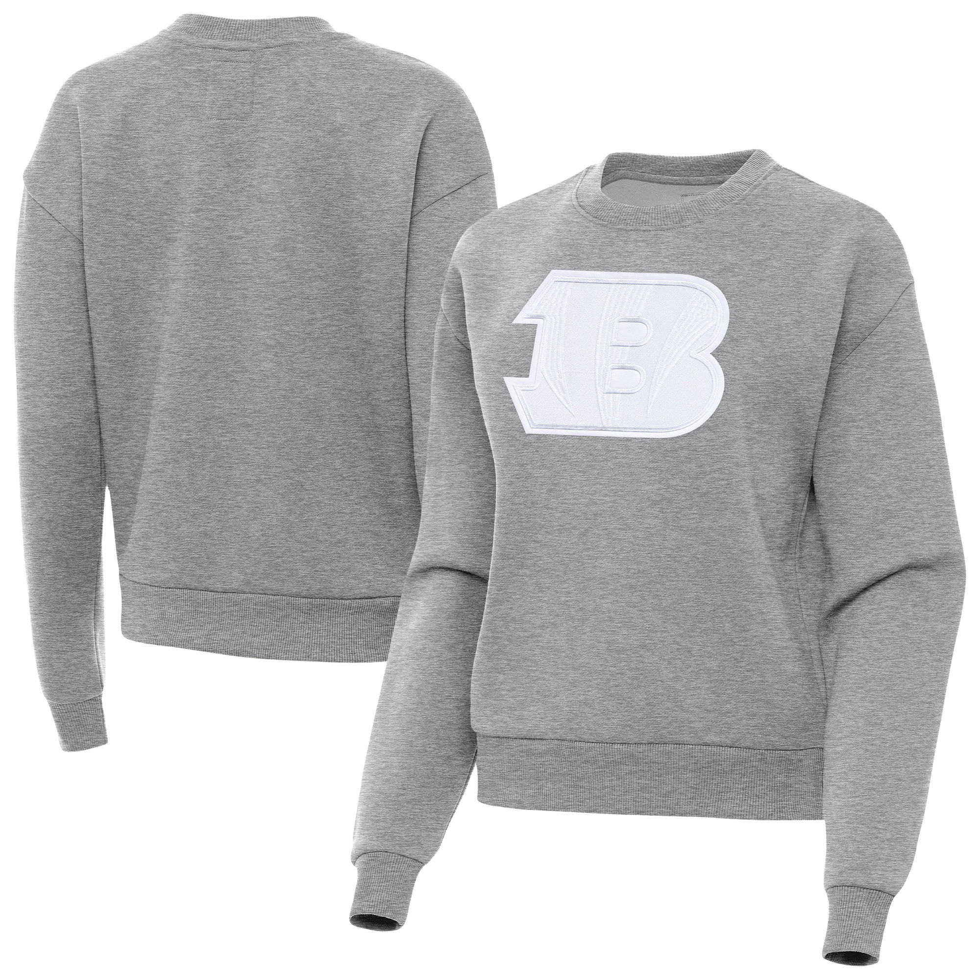 Women's Antigua Heather Gray Cincinnati Bengals Victory Pullover Sweatshirt
