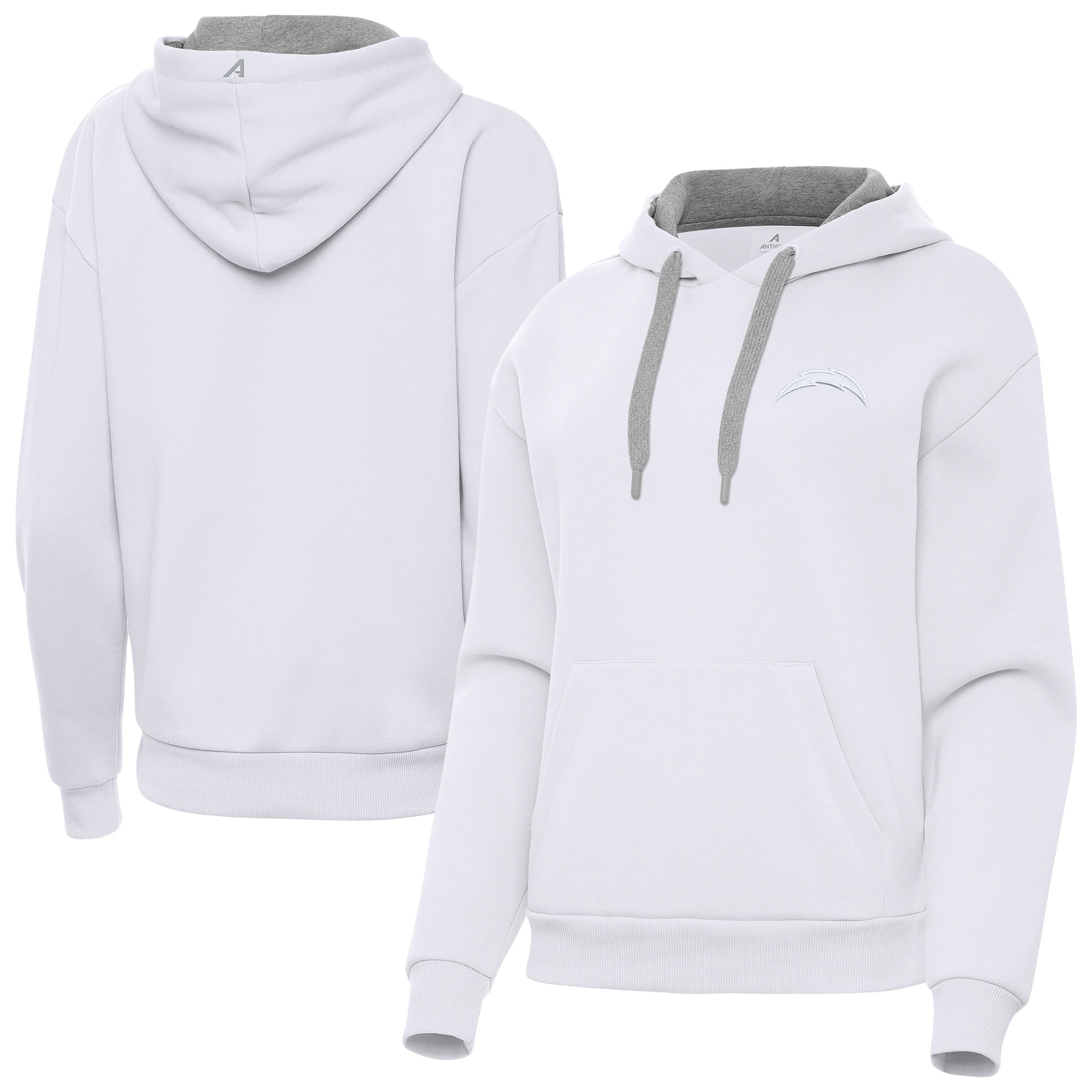 Women's Antigua  White Los Angeles Chargers Victory Pullover Hoodie