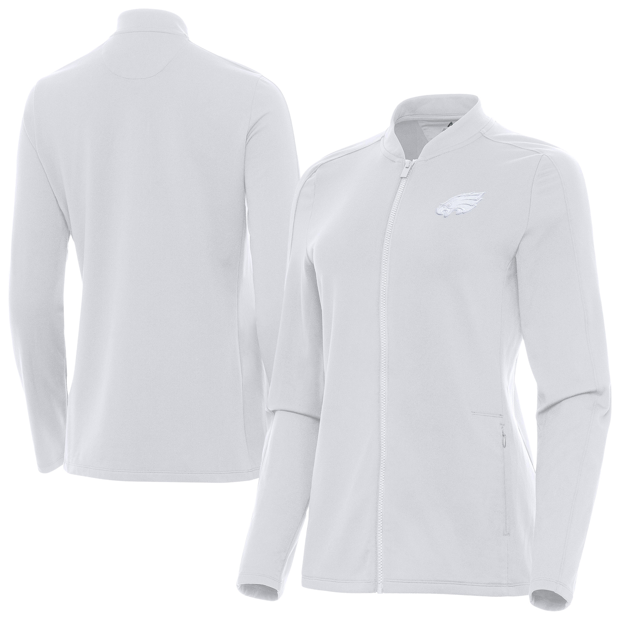 Antigua Women's White Philadelphia Eagles Continual Full-Zip Jacket - White
