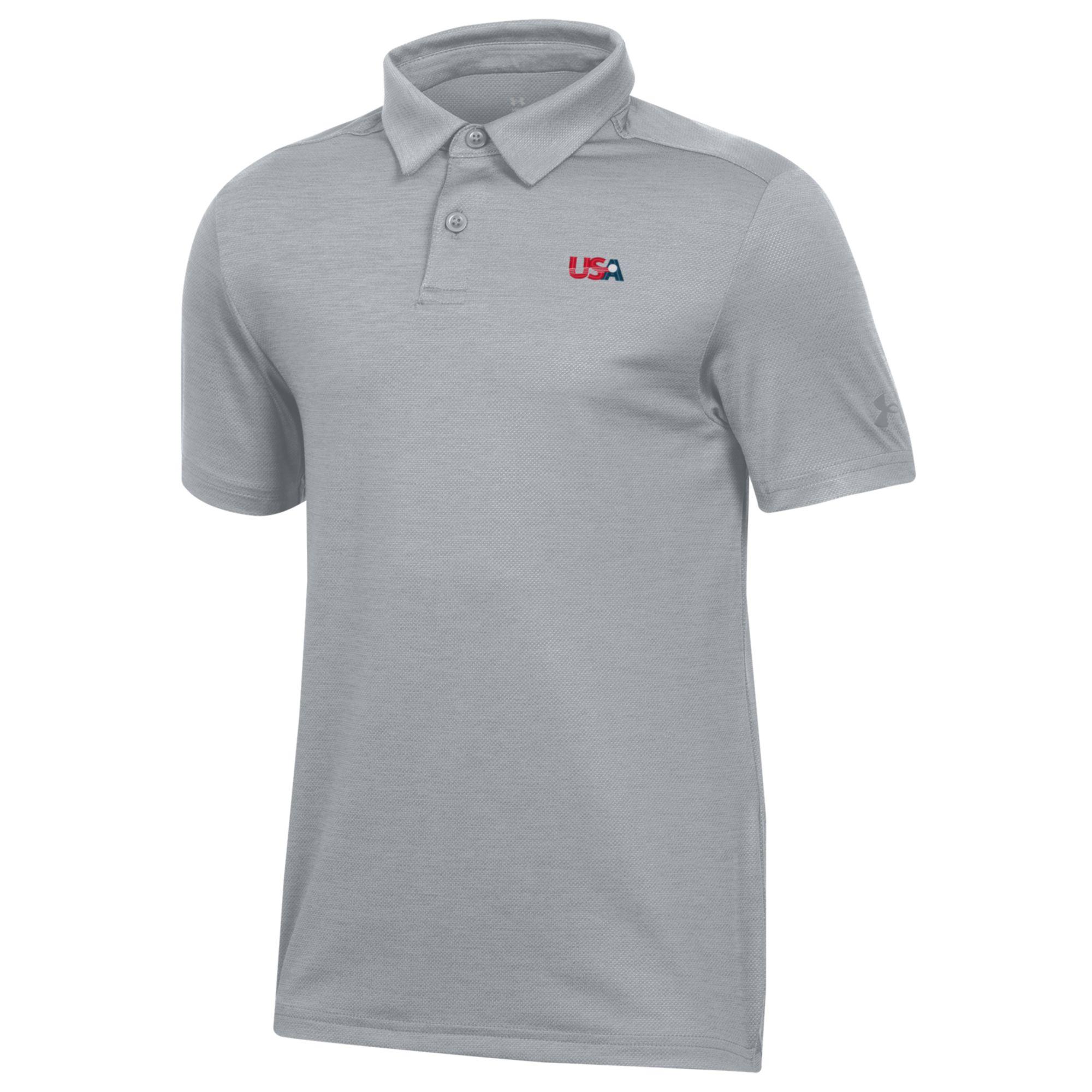Youth Under Armour Heather Gray U.S. National Development Program Playoff 3.0 Heather Polo Youth Under Armour Heather Gray U.S. National Development Program Playoff 3.0 Heather Polo