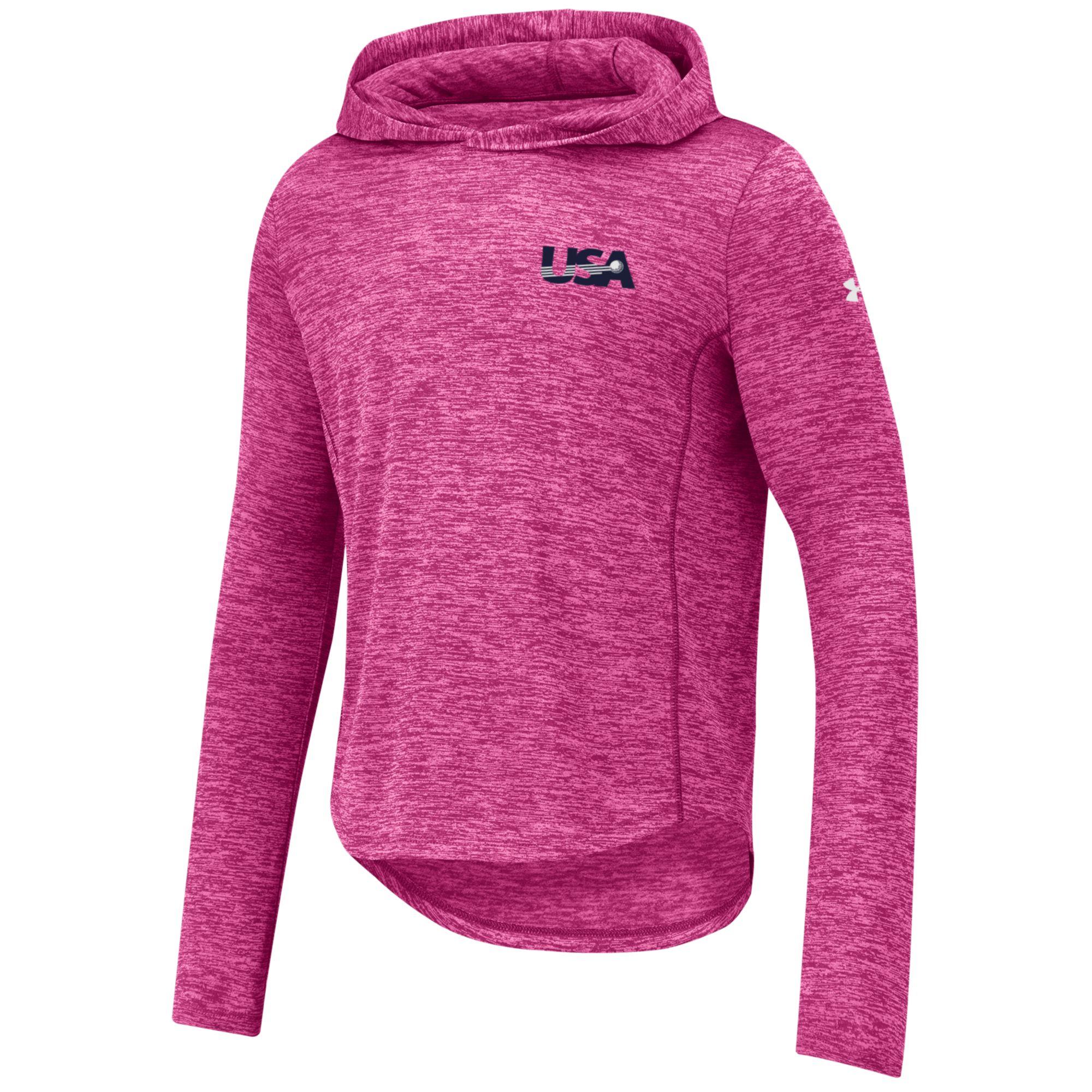 Youth Under Armour  Pink U.S. National Development Program Tech Pullover Hoodie