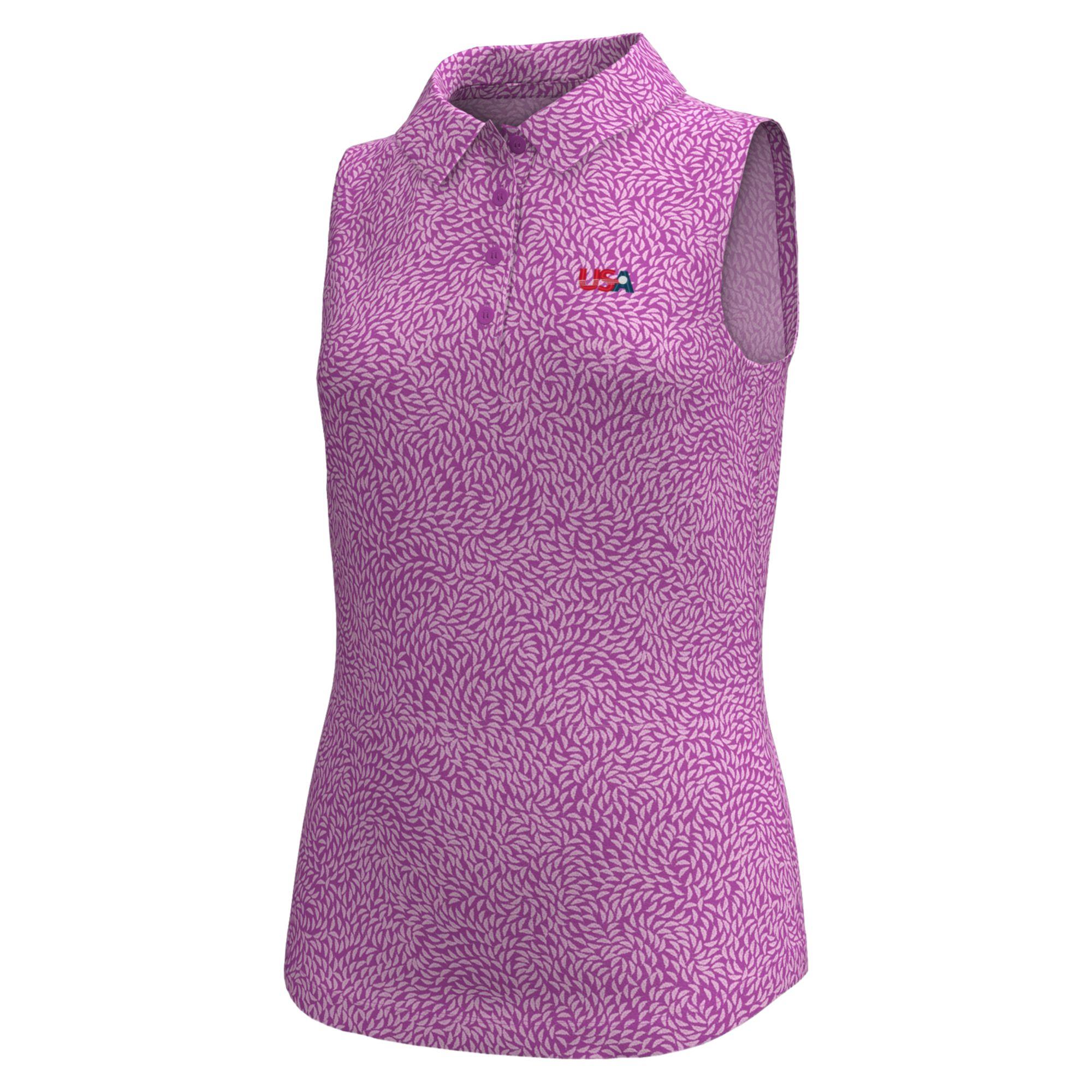 Youth Under Armour Pink U.S. National Development Program Blade Print Sleeveless Polo Youth Under Armour Pink U.S. National Development Program Blade Print Sleeveless Polo