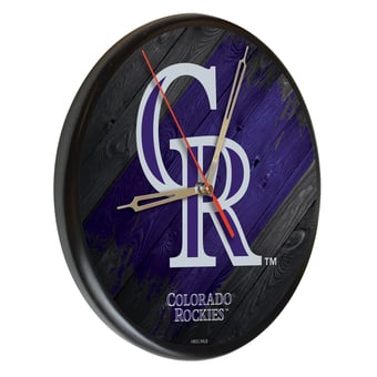 "Colorado Rockies 13"" Solid Wood Clock"