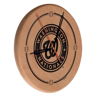 "Washington Nationals 13"" Engraved Solid Wood Clock"