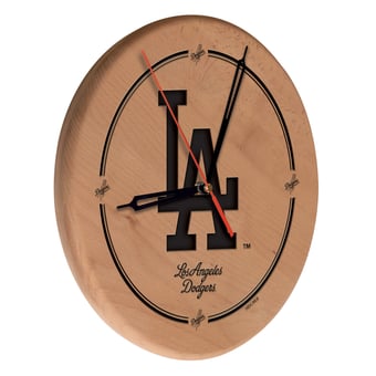 "Los Angeles Dodgers 13"" Engraved Solid Wood Clock"