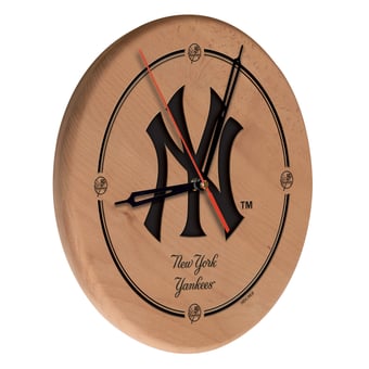 "New York Yankees 13"" Engraved Solid Wood Clock"