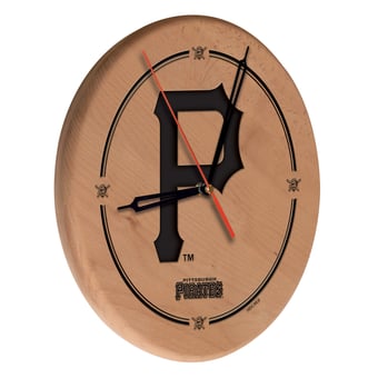 "Pittsburgh Pirates 13"" Engraved Solid Wood Clock"