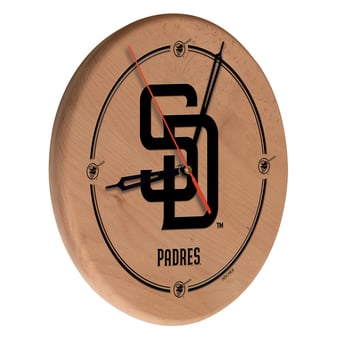 San Diego Padres 13" Engraved Solid Wood Clock