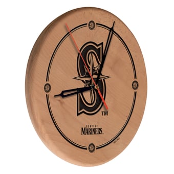 Seattle Mariners 13" Engraved Solid Wood Clock